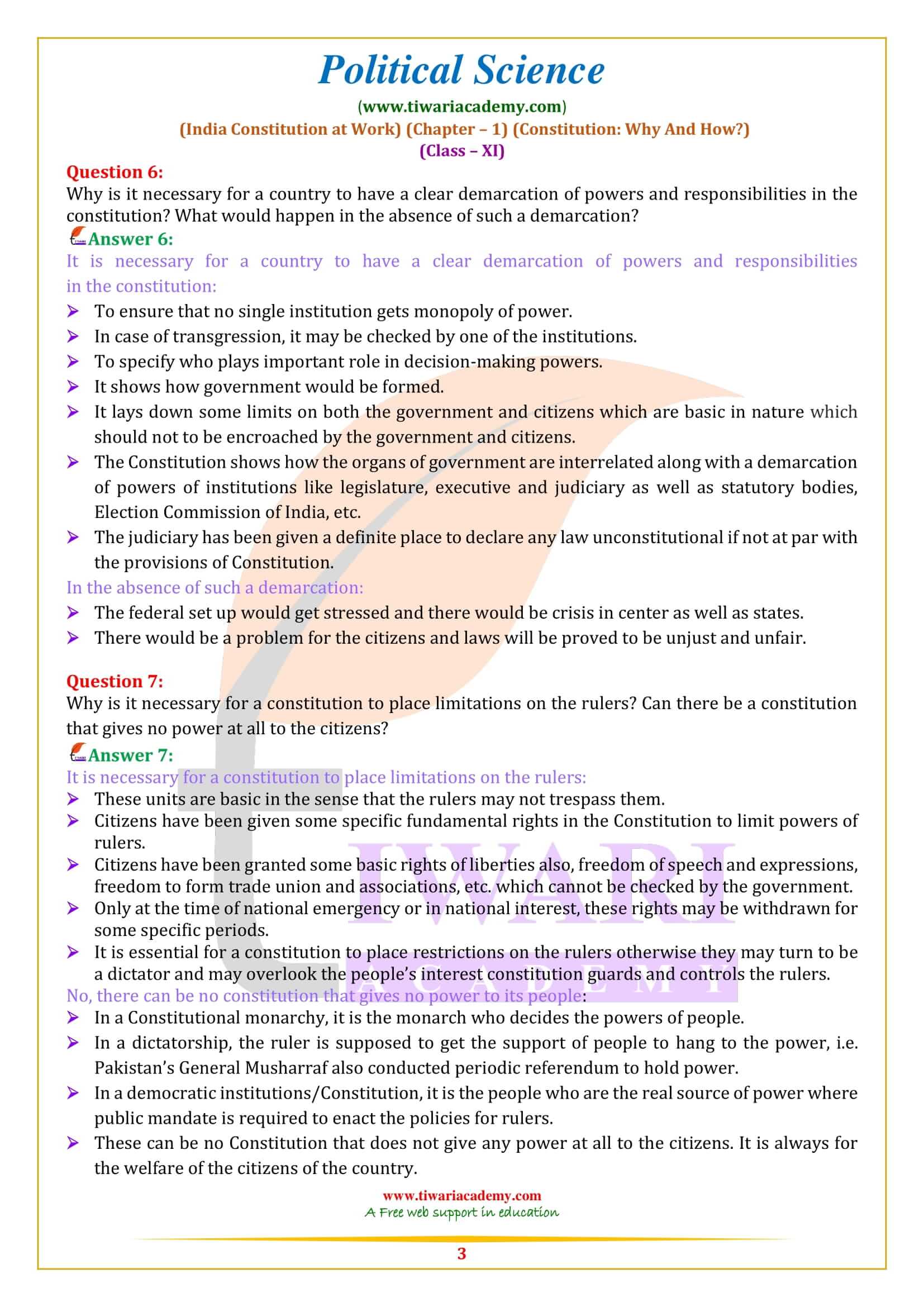 Class 11 Political Science Chapter 1