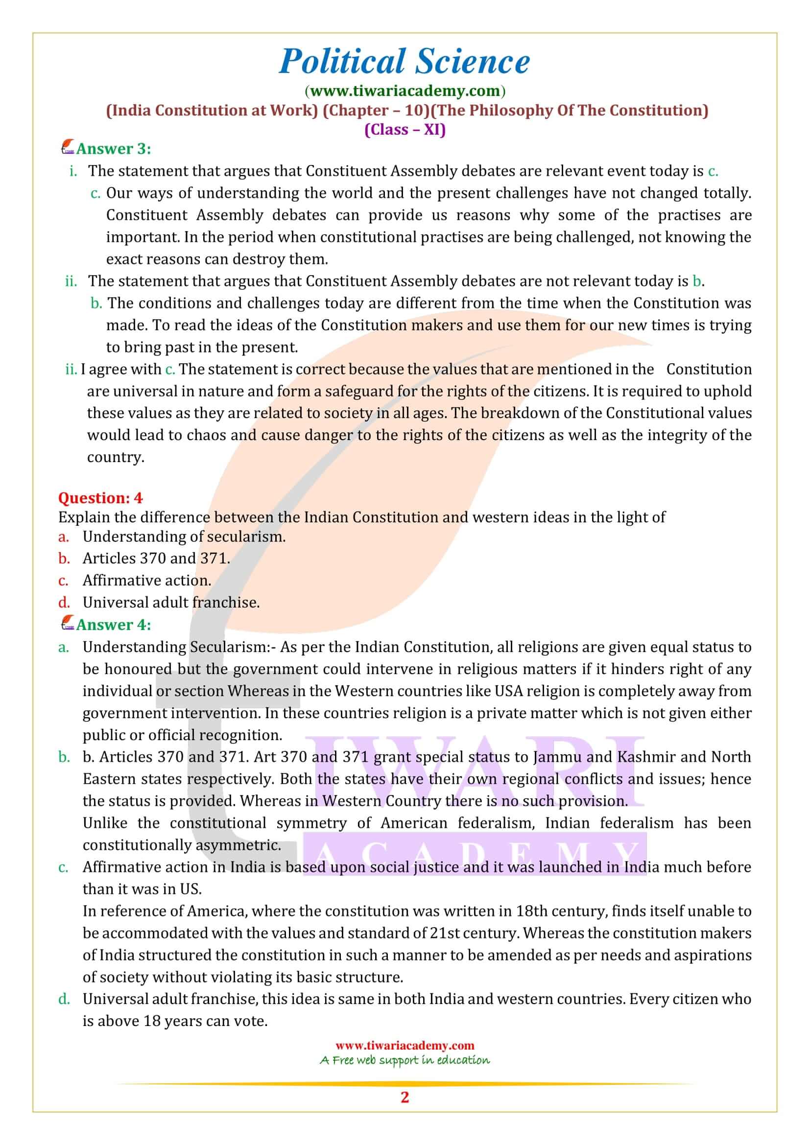 NCERT Solutions for Class 11 Political Science Chapter 10