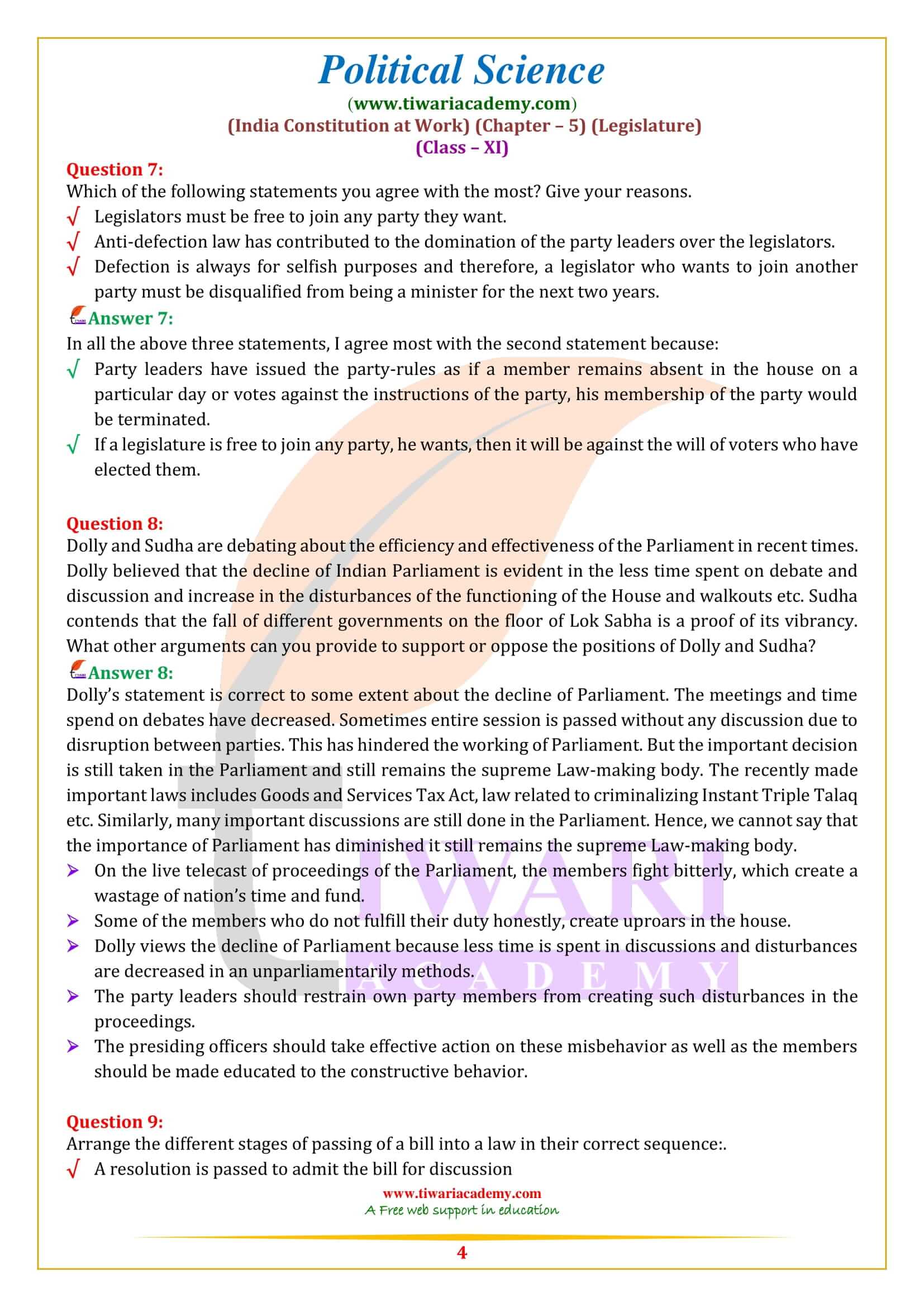 Class 11 Political Science Chapter 5