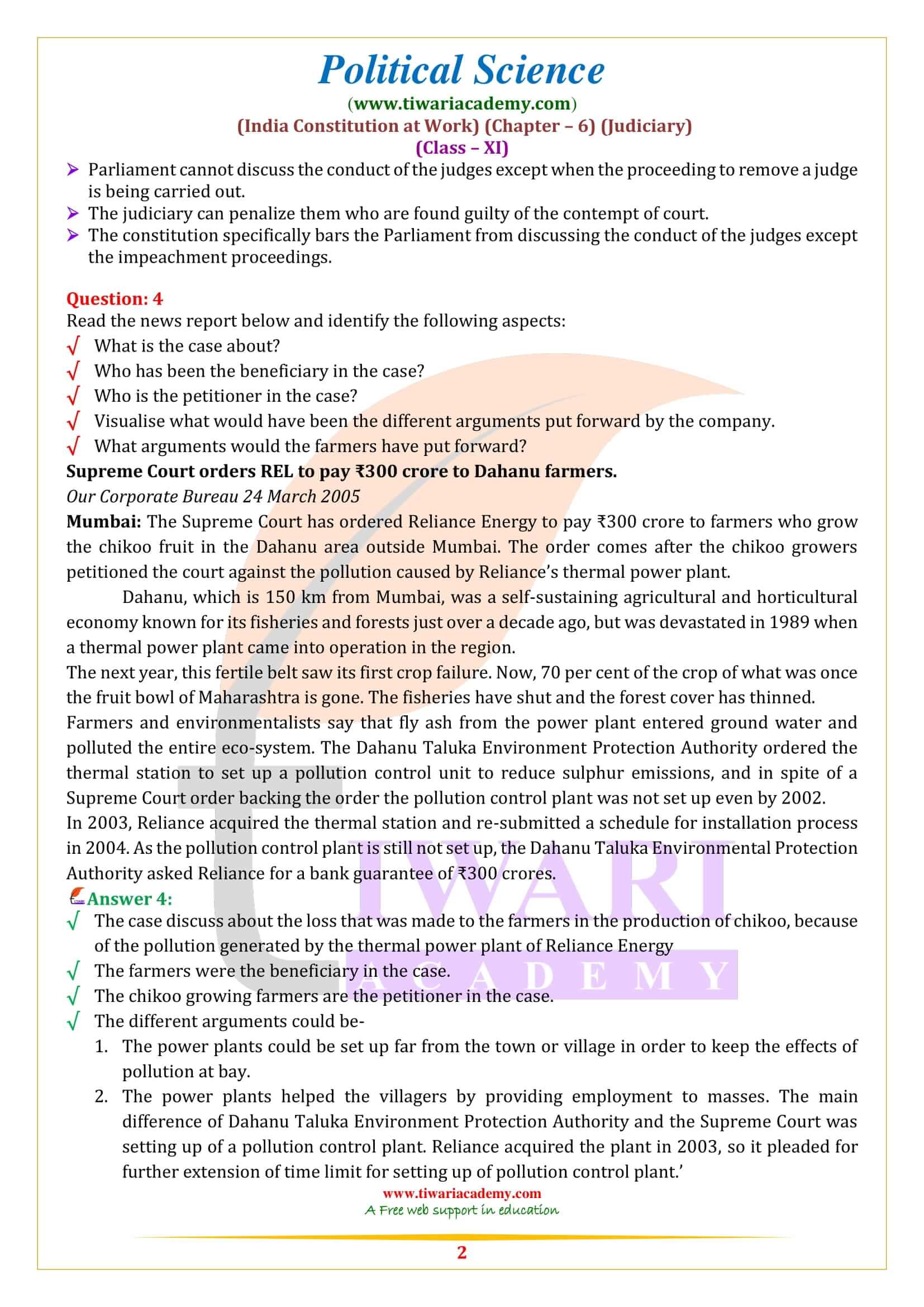 NCERT Solutions for Class 11 Political Science Chapter 6
