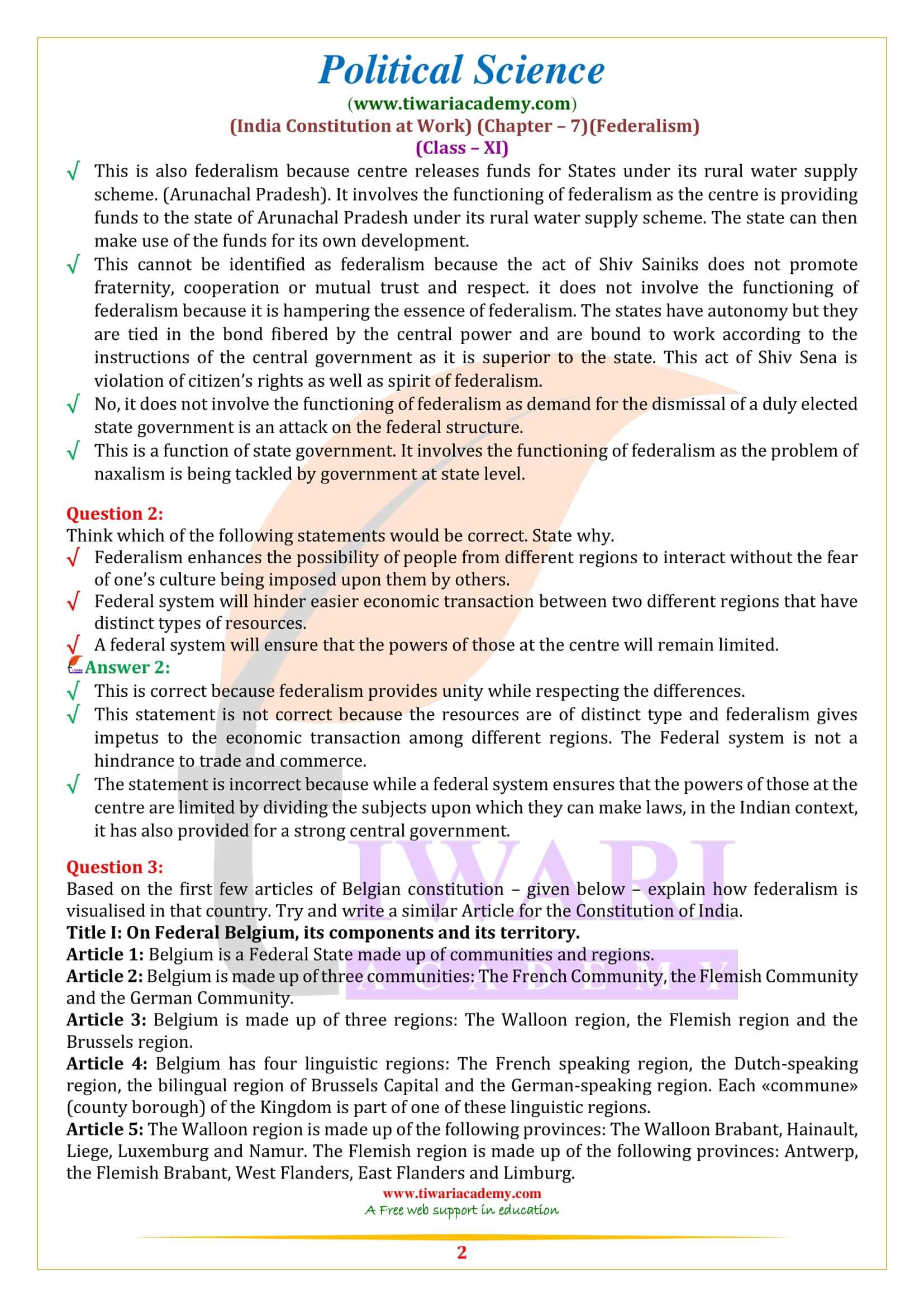 NCERT Solutions for Class 11 Political Science Chapter 7