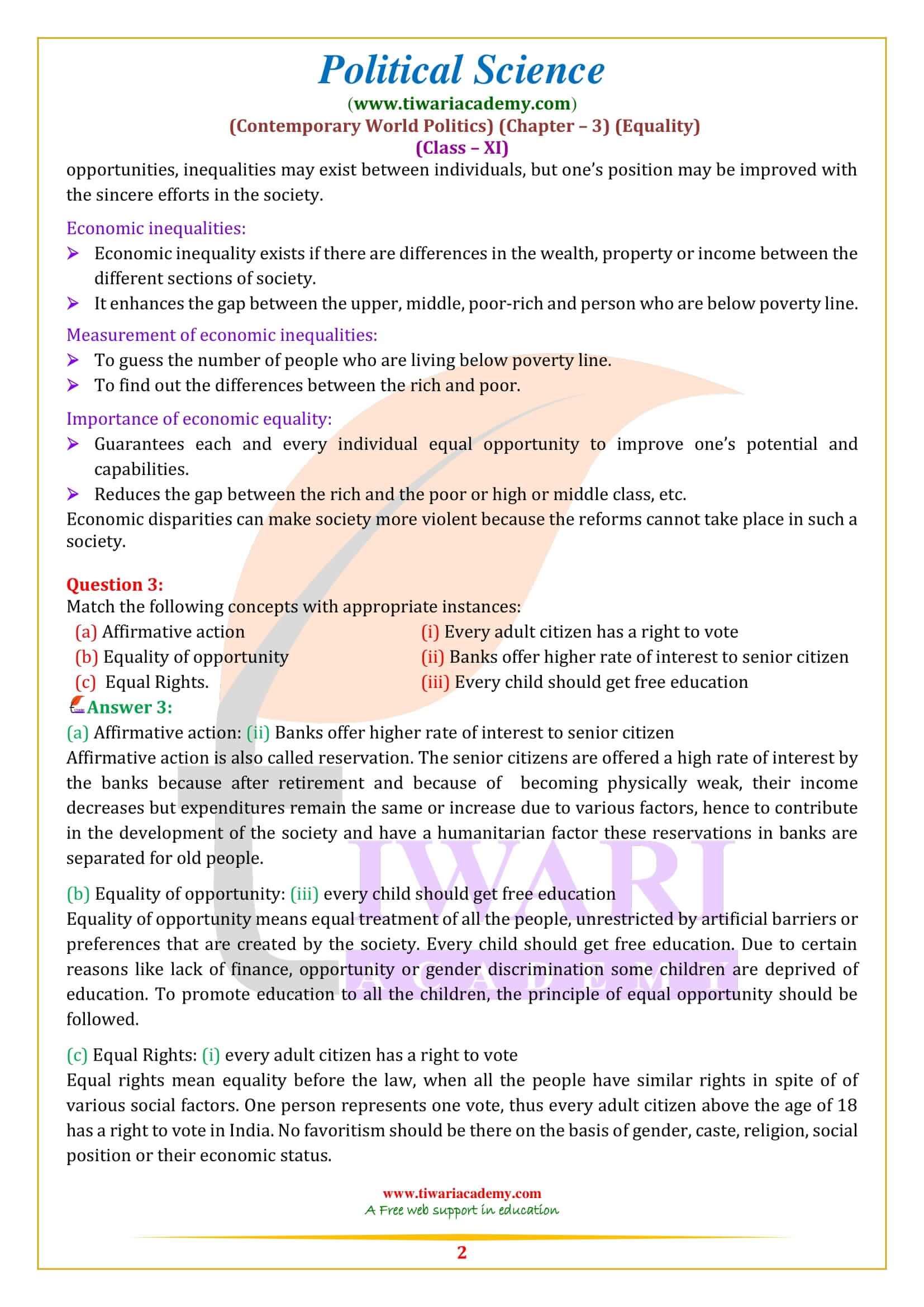 NCERT Solutions for Class 11 Political Science Chapter 3