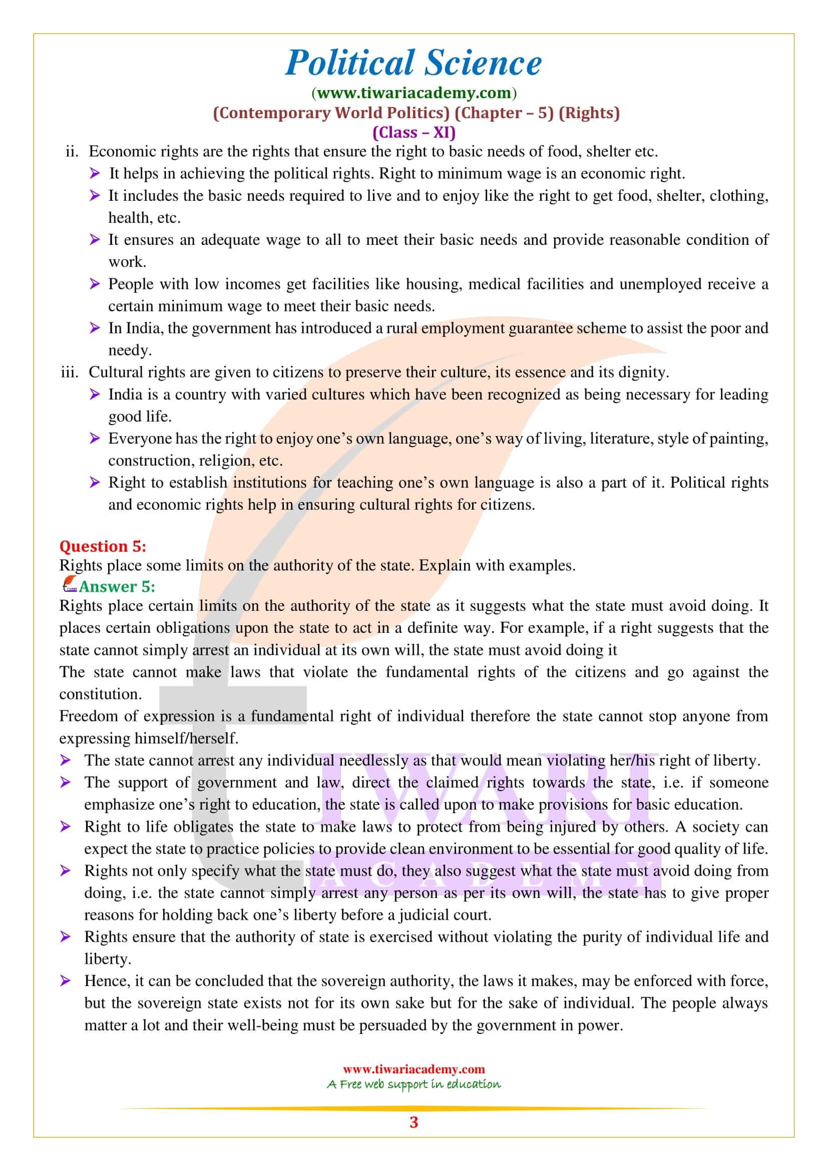 Class 11 Political Science Chapter 5