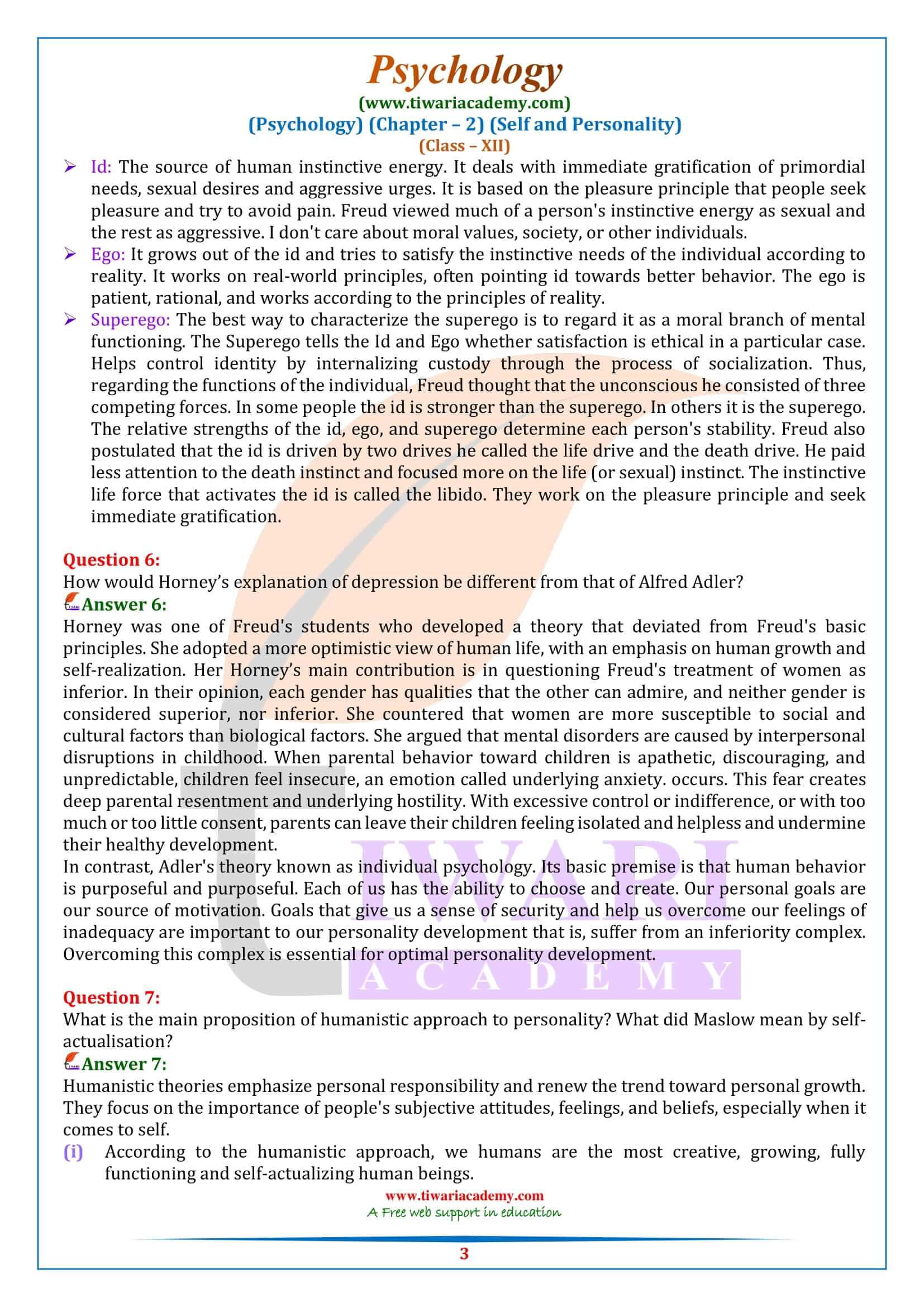 NCERT Solutions for Class 12 Psychology Chapter 2 question answers