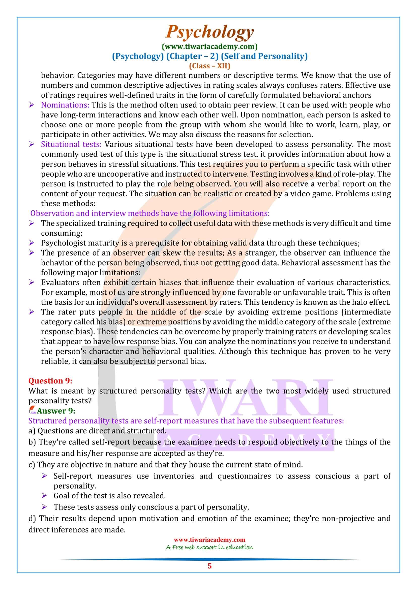 NCERT Solutions for Class 12 Psychology Chapter 2 all answers