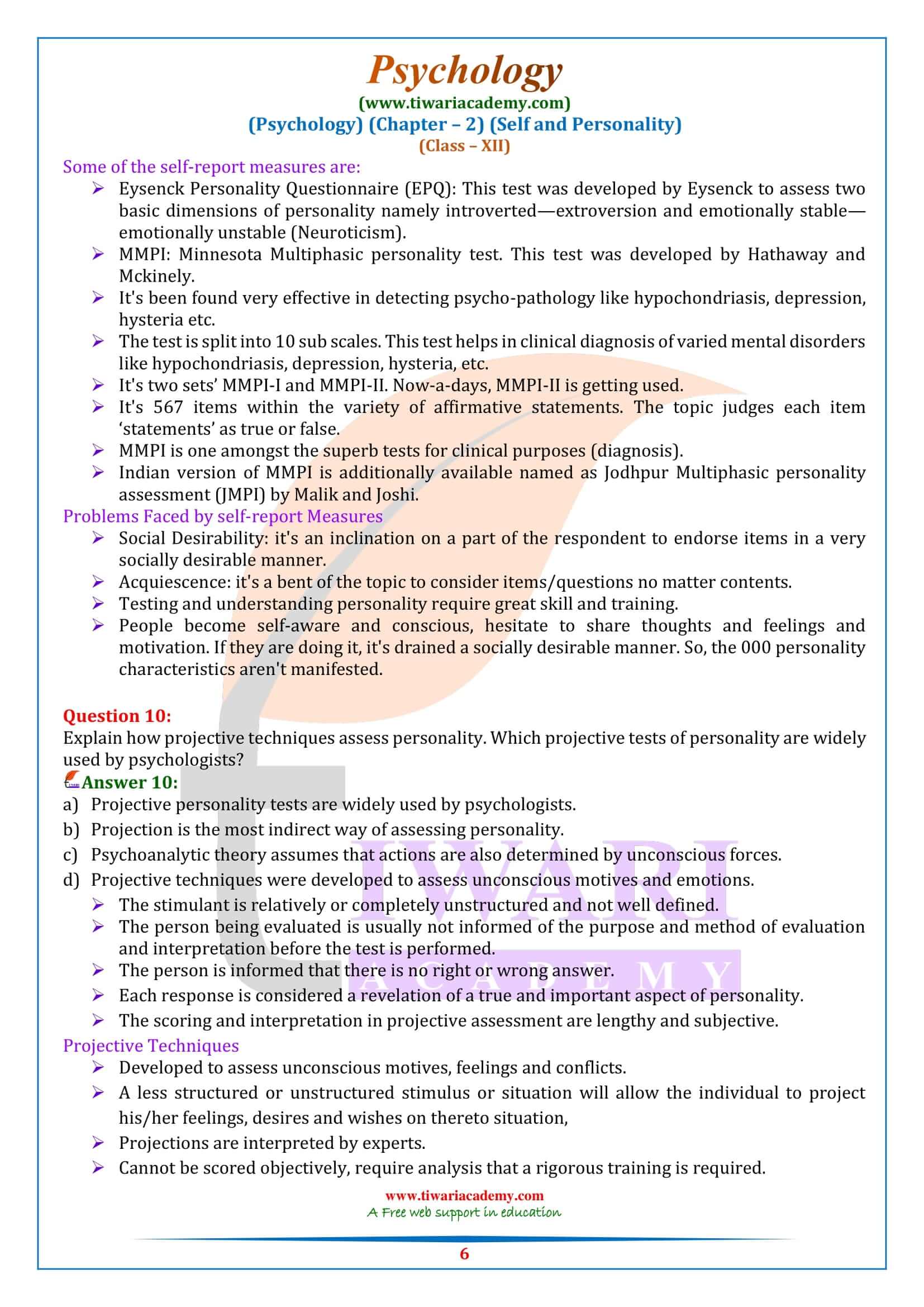 NCERT Solutions for Class 12 Psychology Chapter 2 free