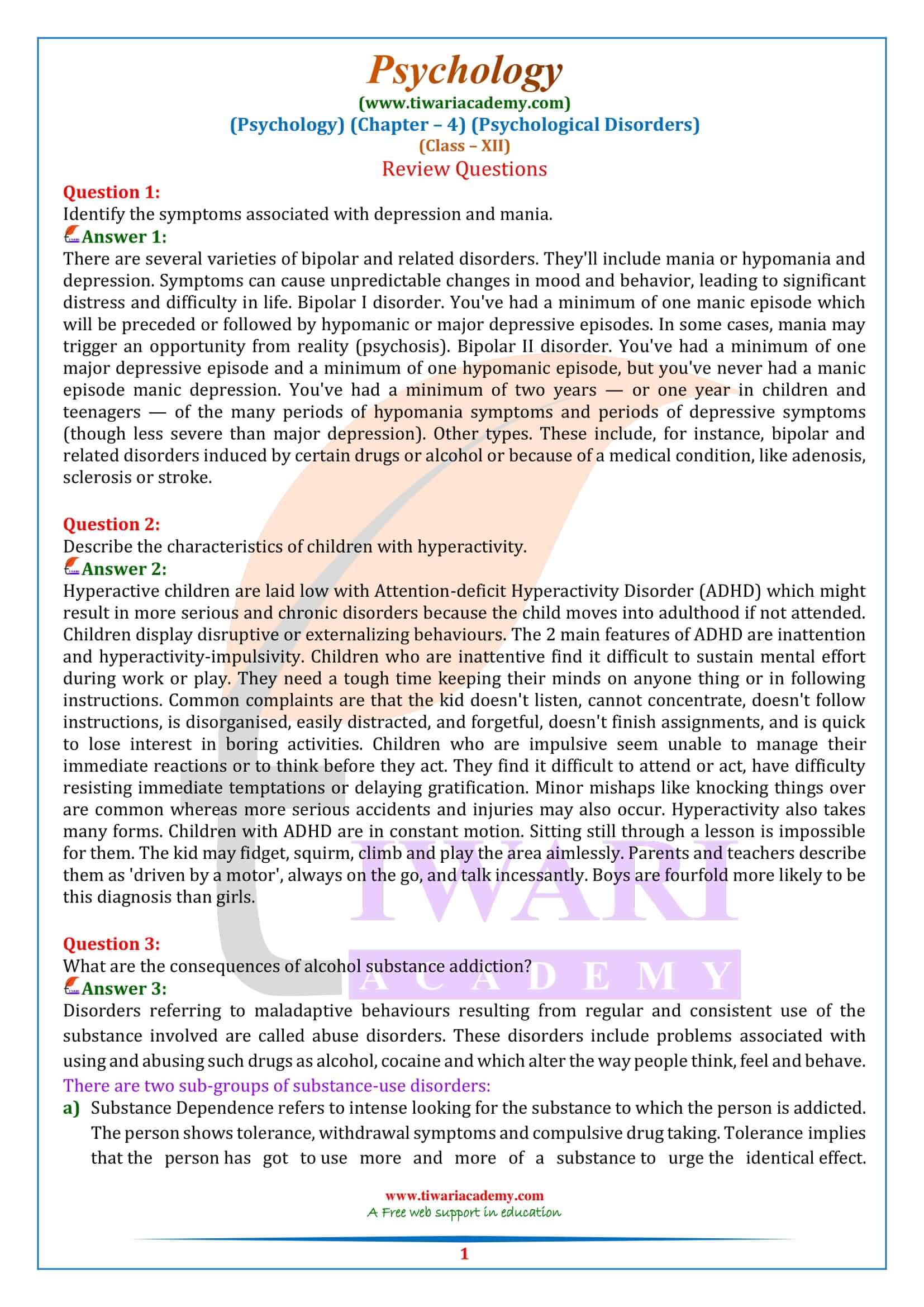 psychology chapter 4 class 12