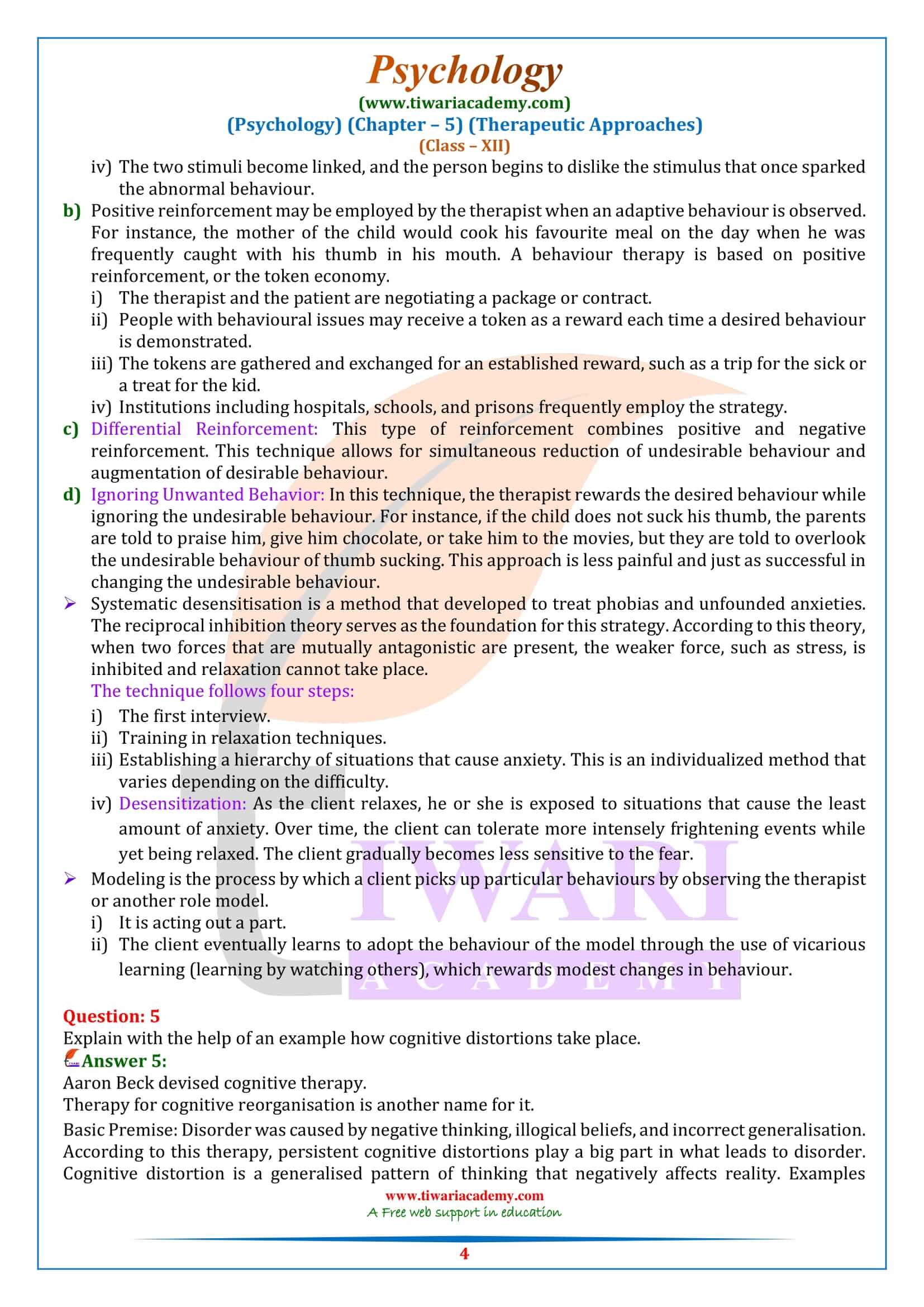 NCERT Solutions for Class 12 Psychology Chapter 5 free download
