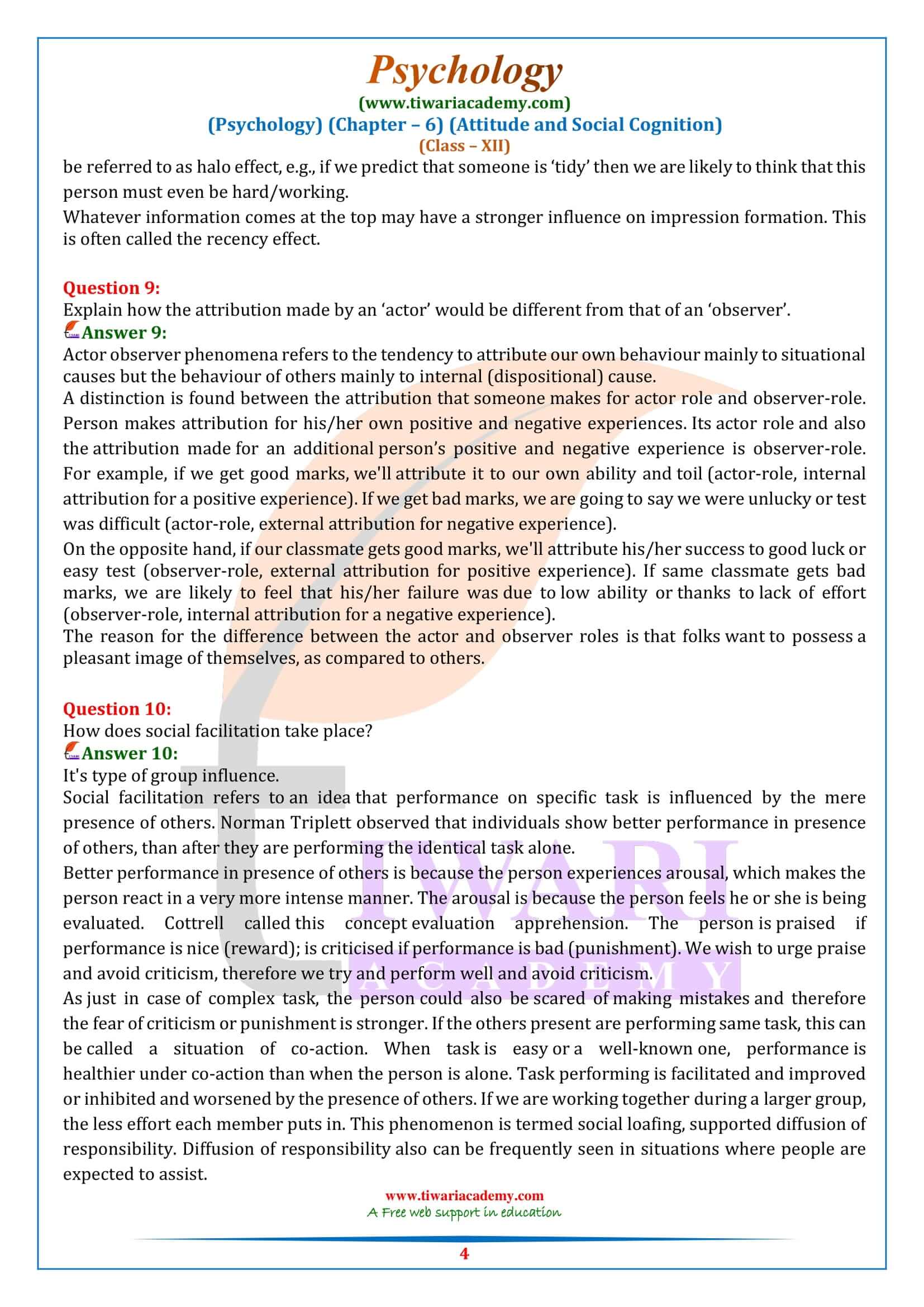 NCERT Solutions for Class 12 Psychology Chapter 6 question answers