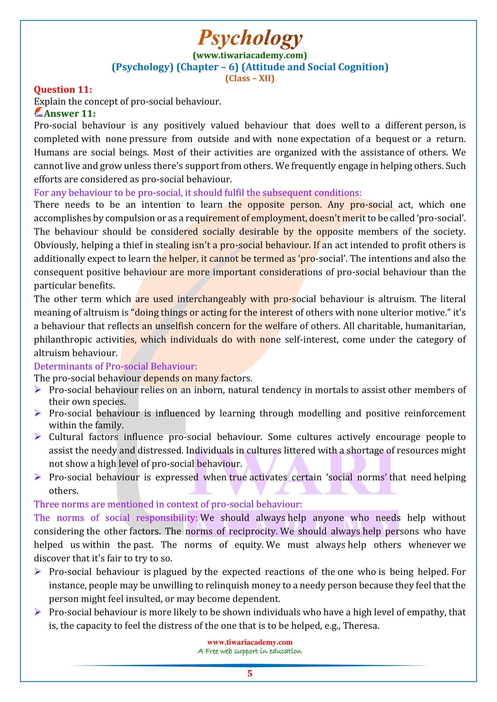 NCERT Solutions for Class 12 Psychology Chapter 6 in English Medium