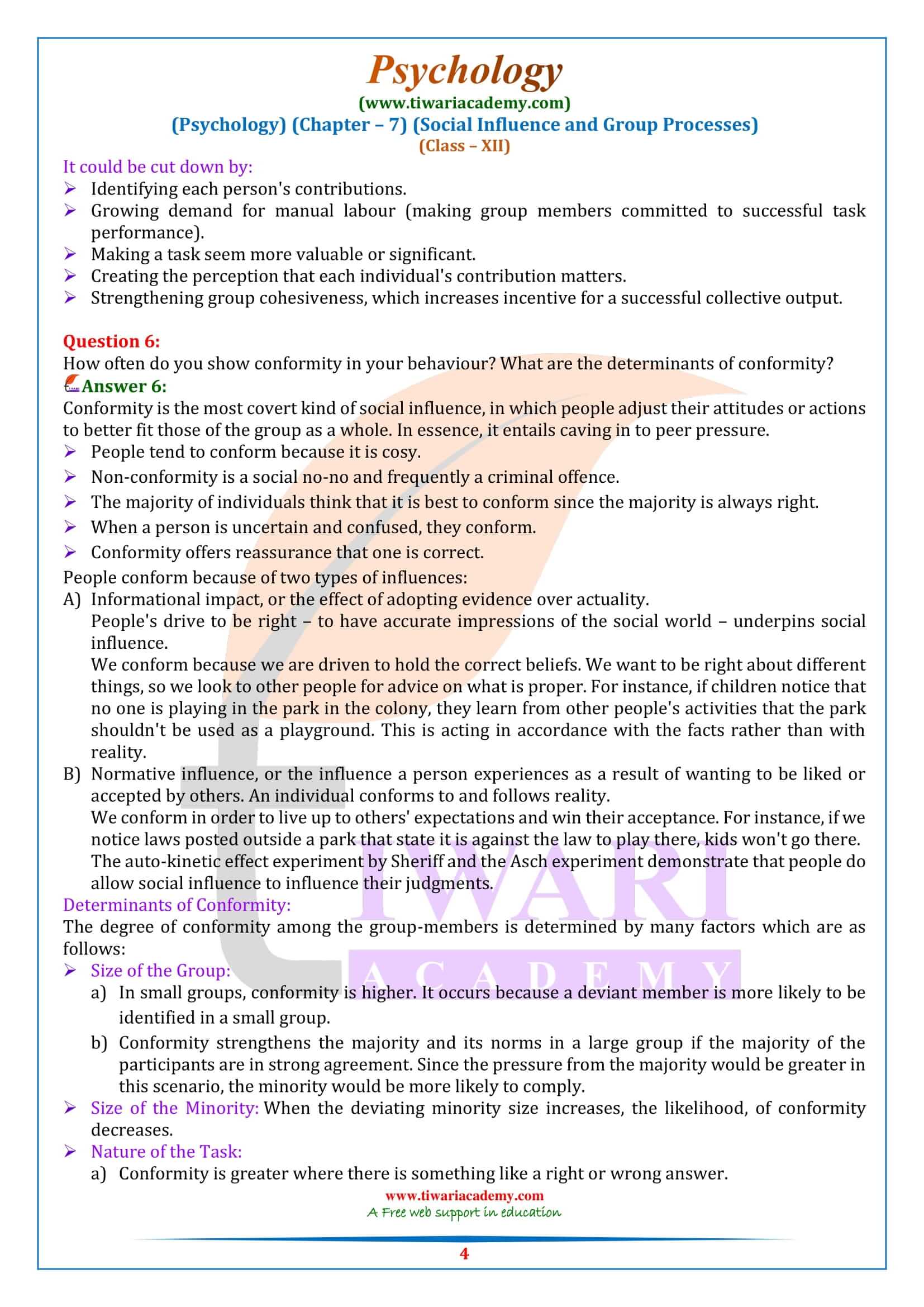 NCERT Solutions for Class 12 Psychology Chapter 7 in English Medium