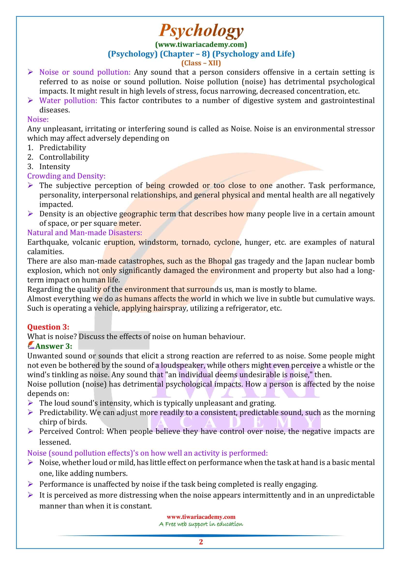 NCERT Solutions for Class 12 Psychology Chapter 8
