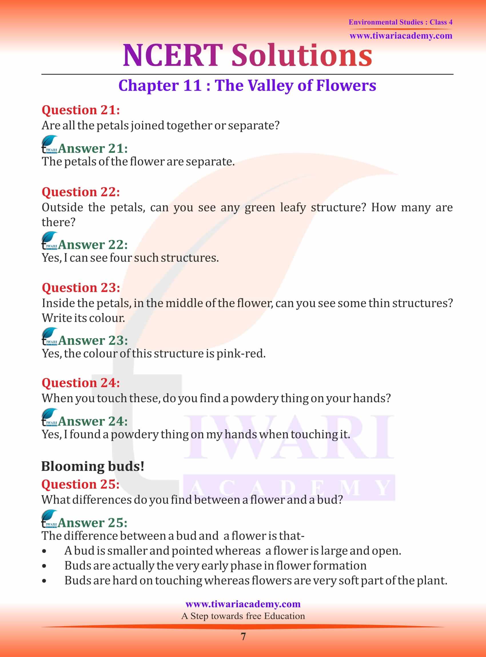 NCERT Solutions for Class 4 EVS Chapter 11 download