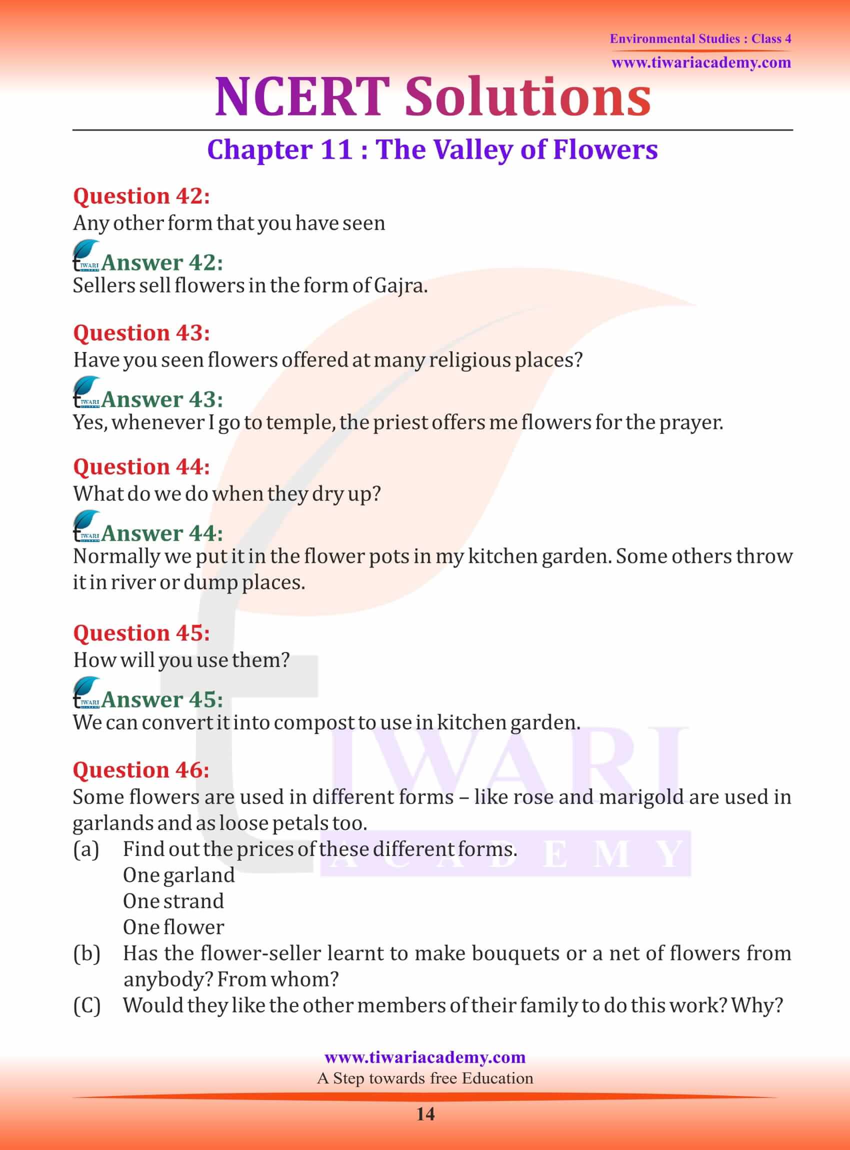 NCERT Solutions for Class 4 EVS Chapter 11 English and Hindi