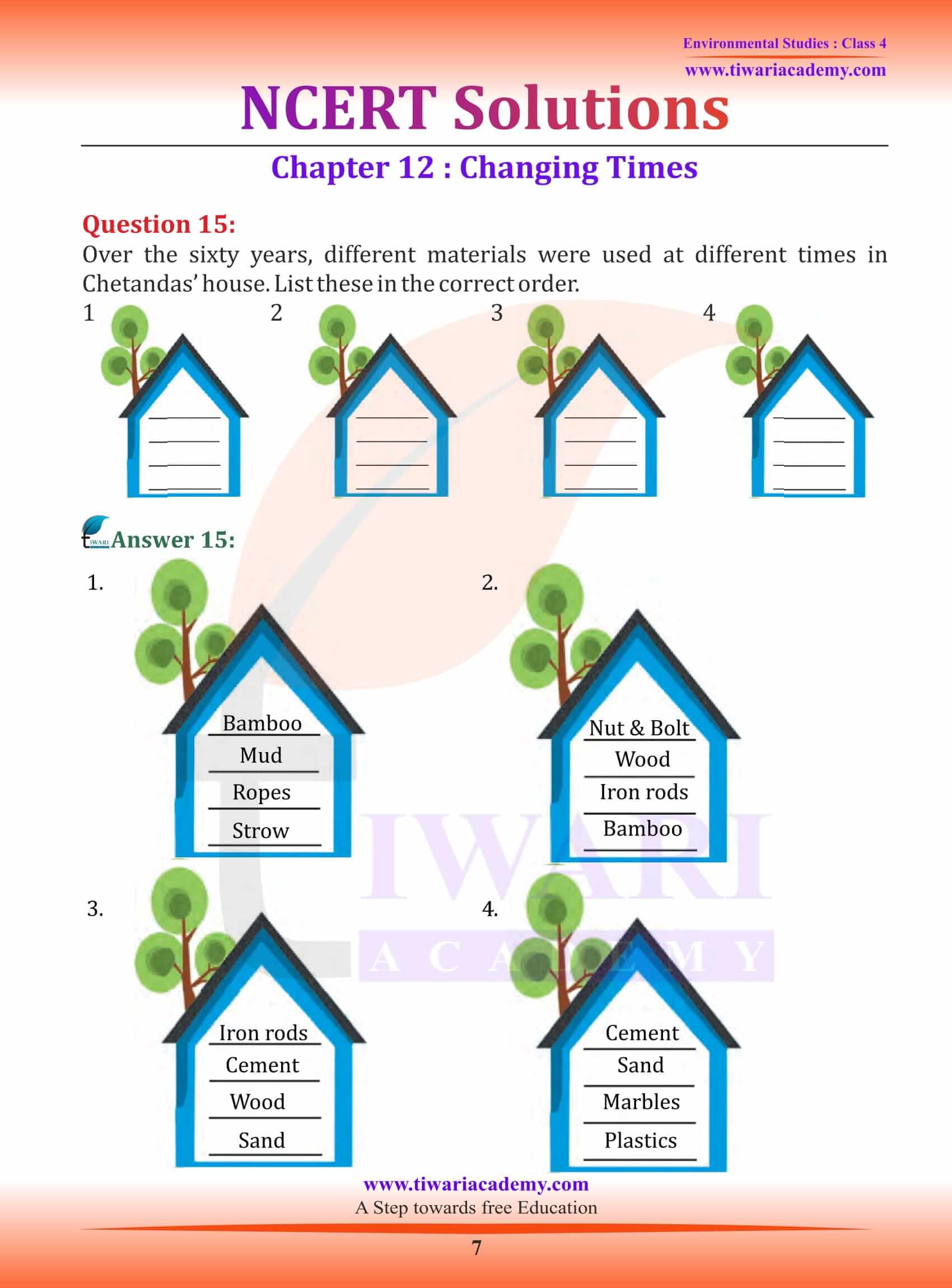 NCERT Solutions for Class 4 EVS Chapter 12 guide