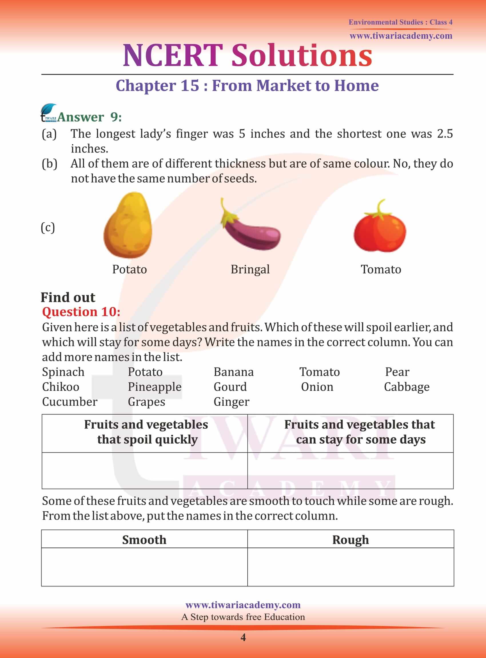 NCERT Solutions for Class 4 EVS Chapter 15 in English Medium