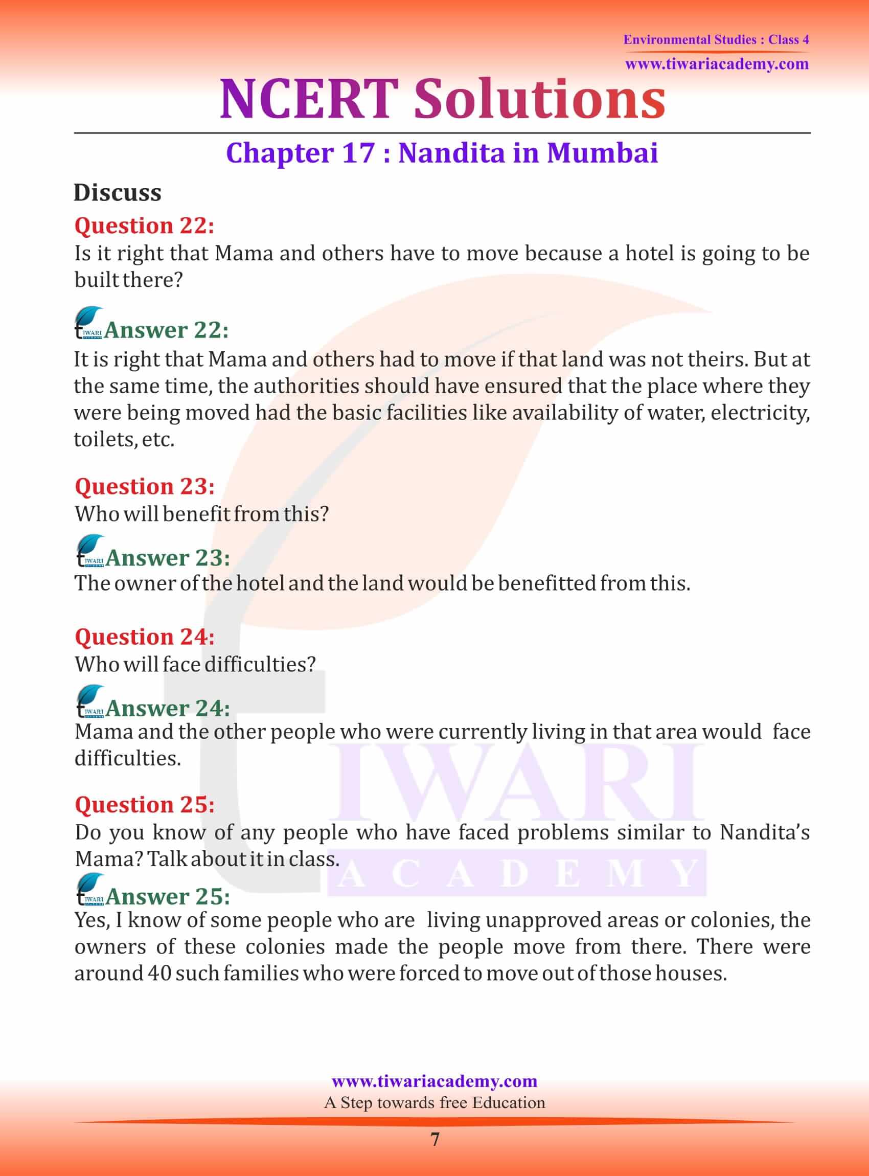 NCERT Solutions for Class 4 EVS Chapter 17 guide