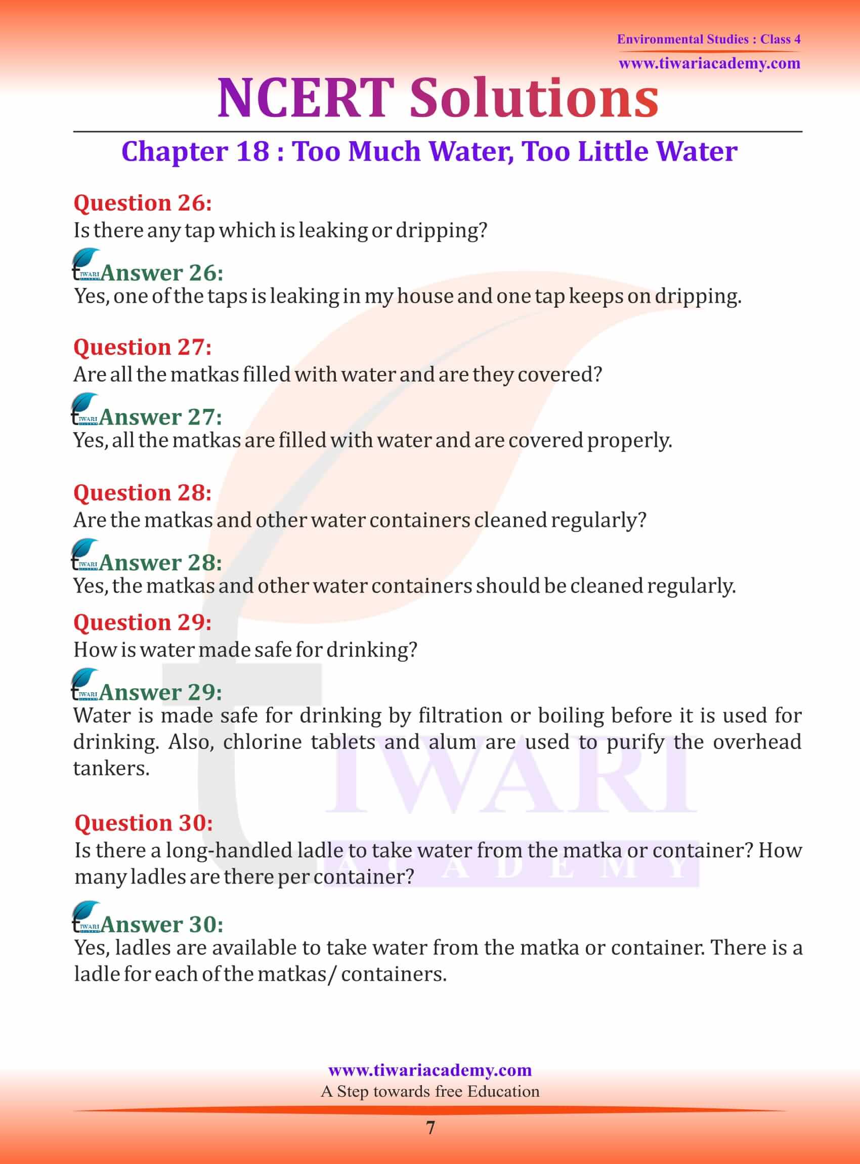 NCERT Solutions for Class 4 EVS Chapter 18 guide