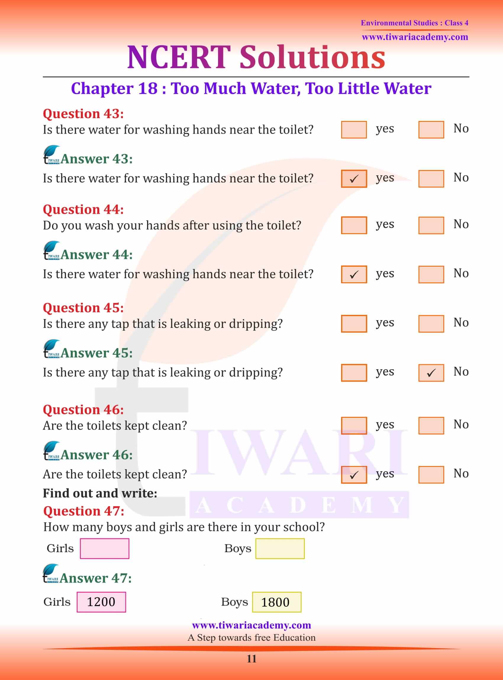 Class 4 EVS Chapter 18 solutions