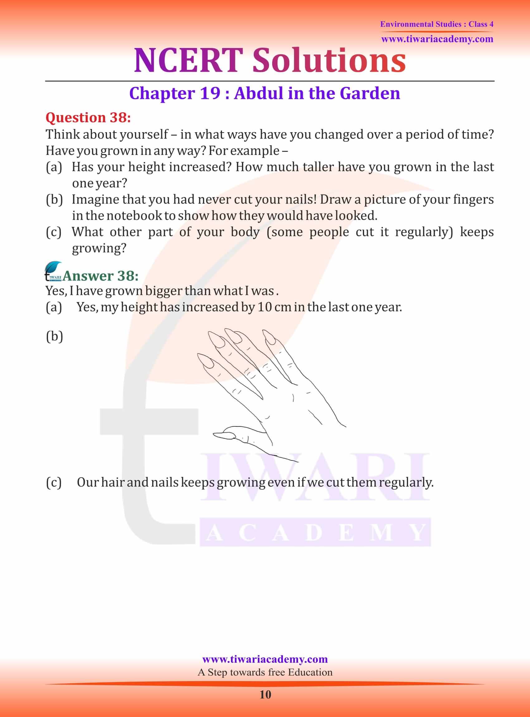 Class 4 EVS Chapter 19 Question answers