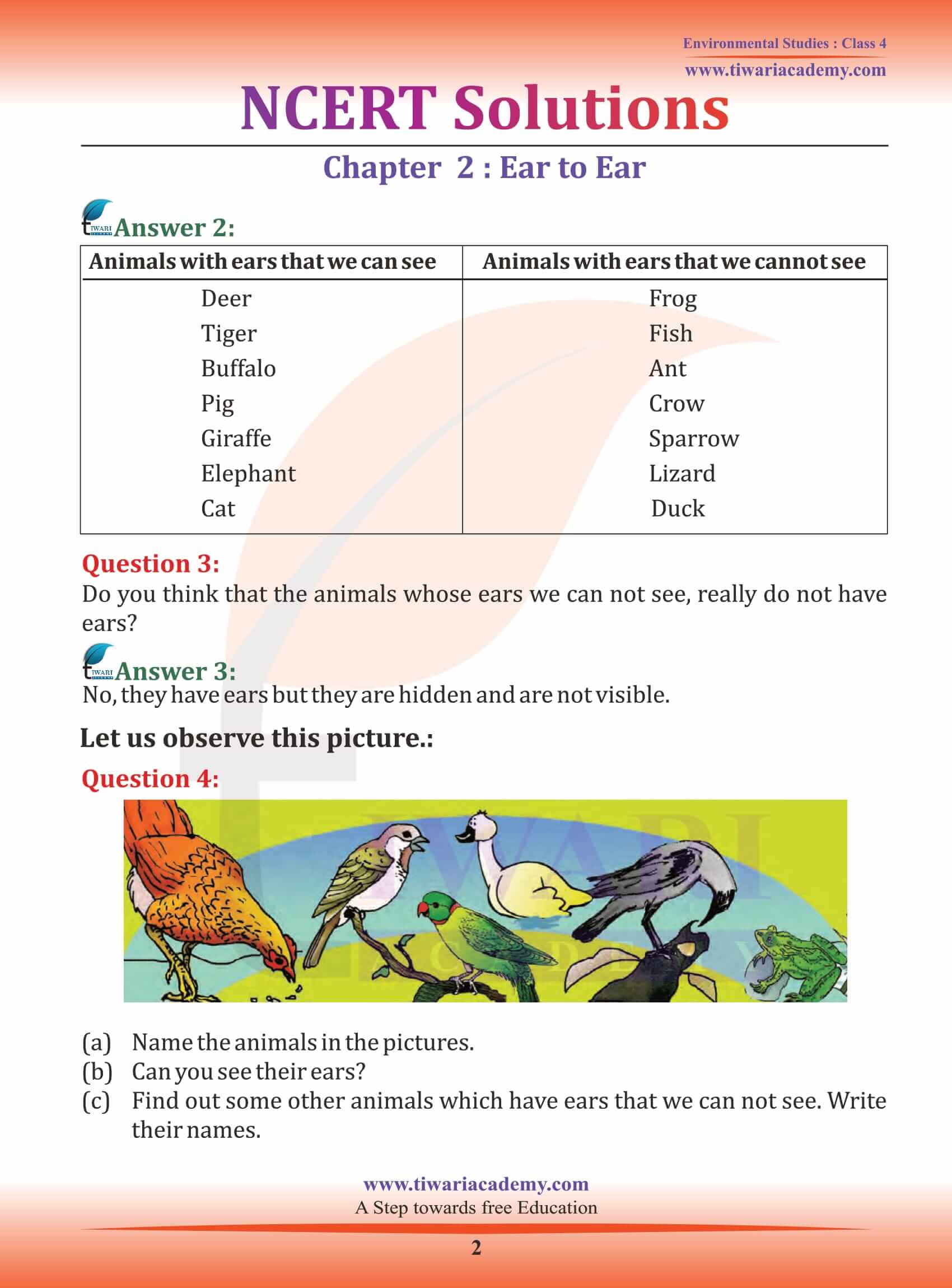 NCERT Solutions for Class 4 EVS Chapter 2