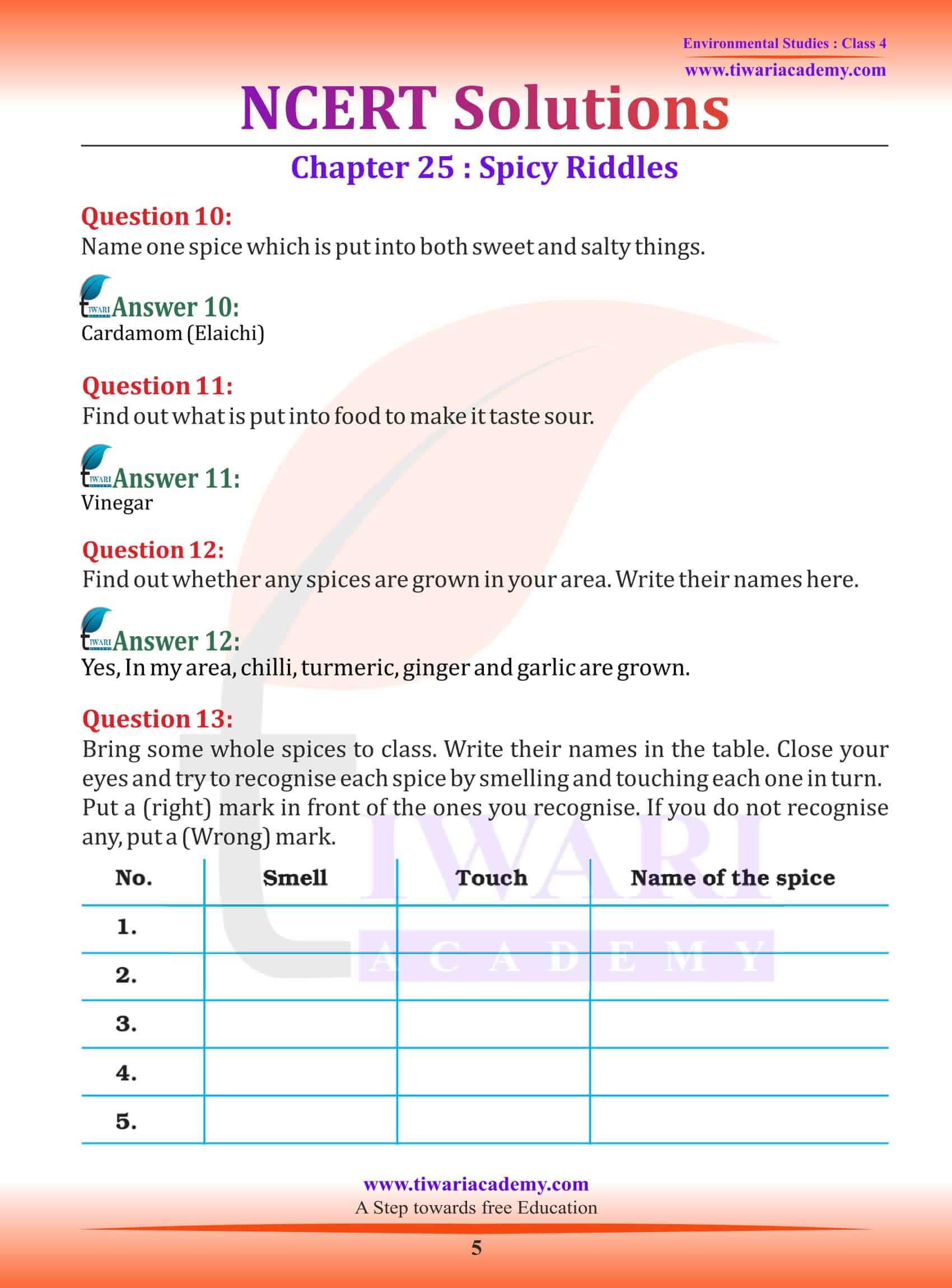 NCERT Solutions for Class 4 EVS Chapter 25 guide free