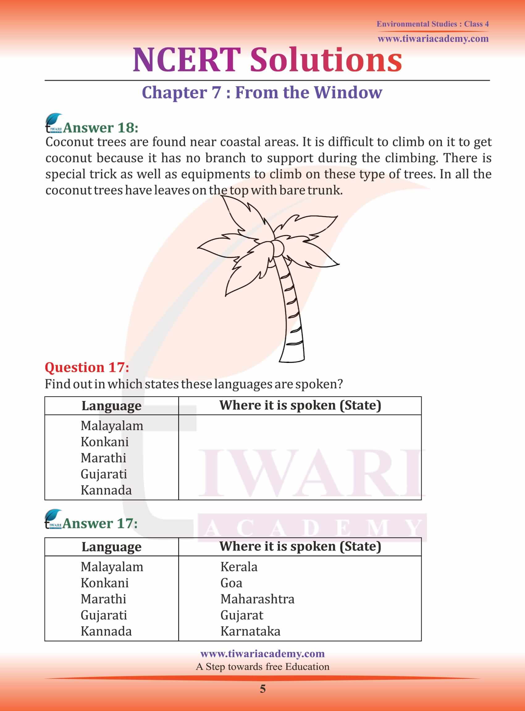 NCERT Solutions for Class 4 EVS Chapter 7 guide free
