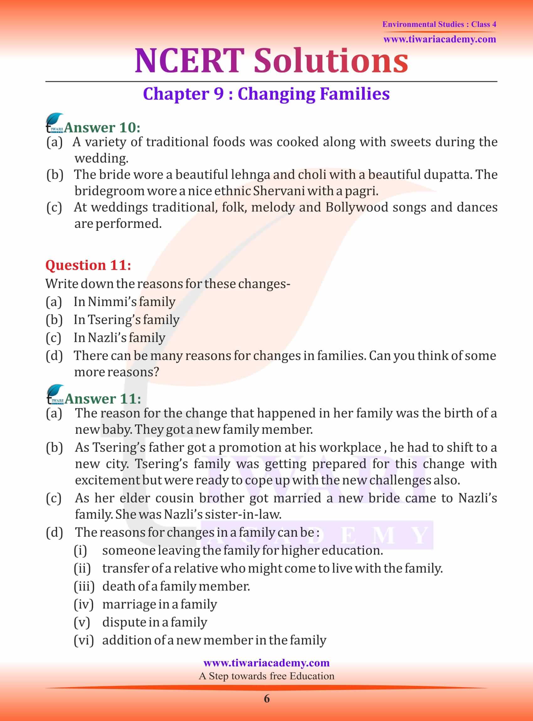 NCERT Solutions for Class 4 EVS Chapter 9 question answer