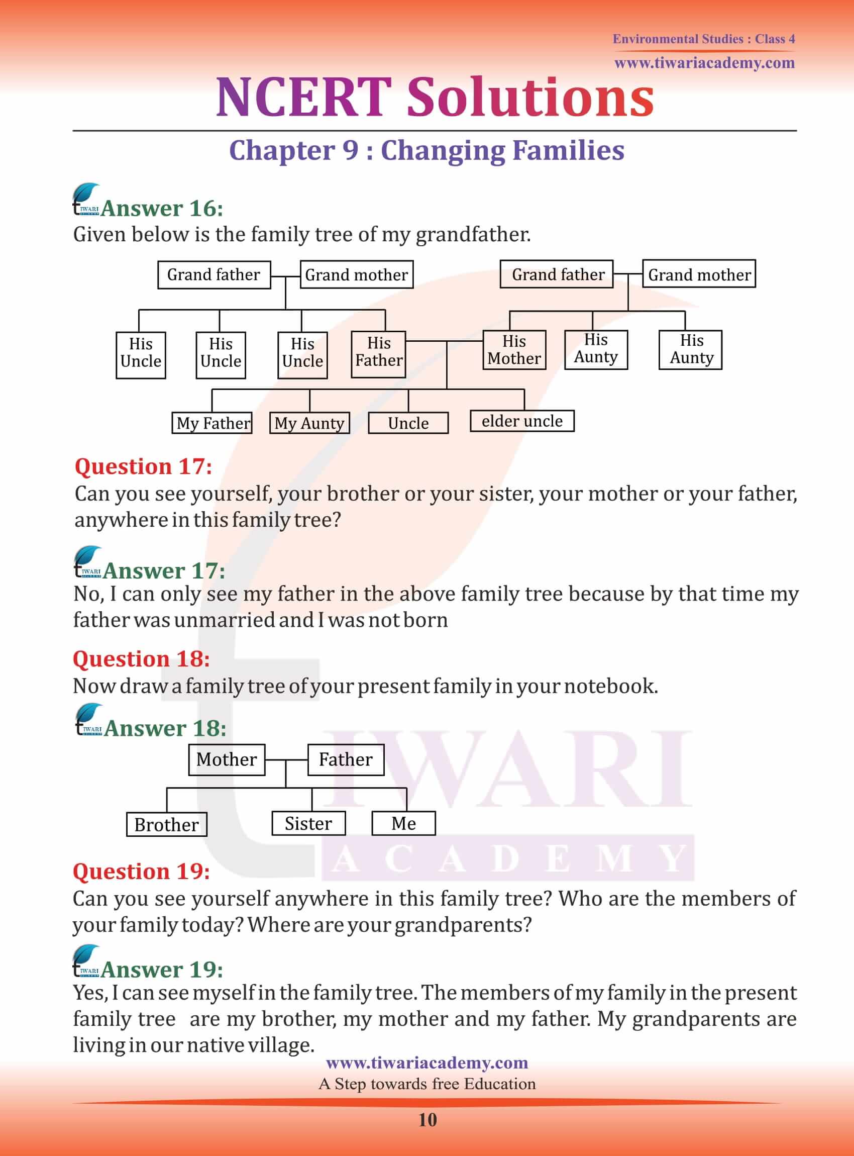 NCERT Solutions for Class 4 EVS Chapter 9 questions