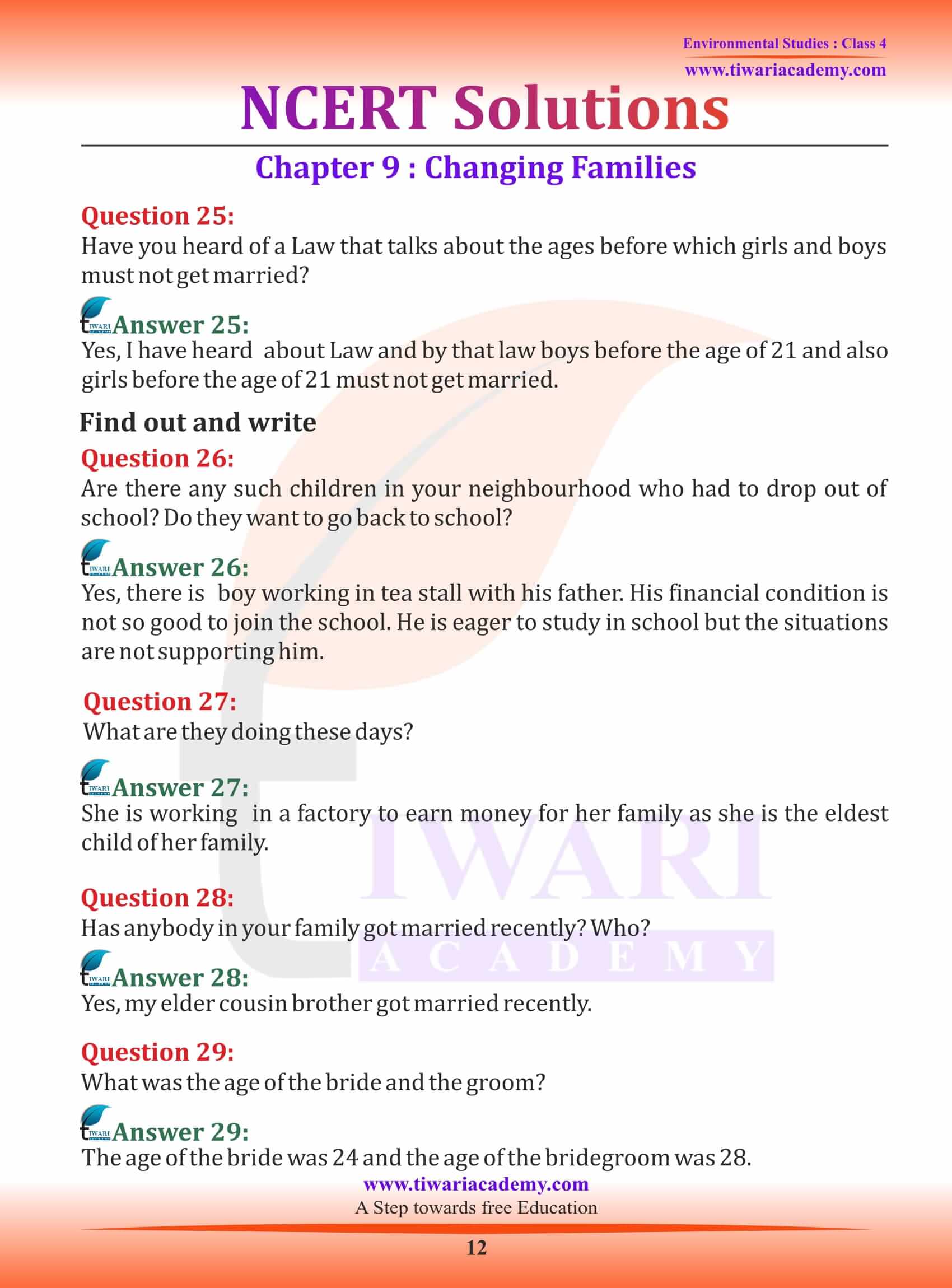 NCERT Solutions for Class 4 EVS Chapter 9 guide in English