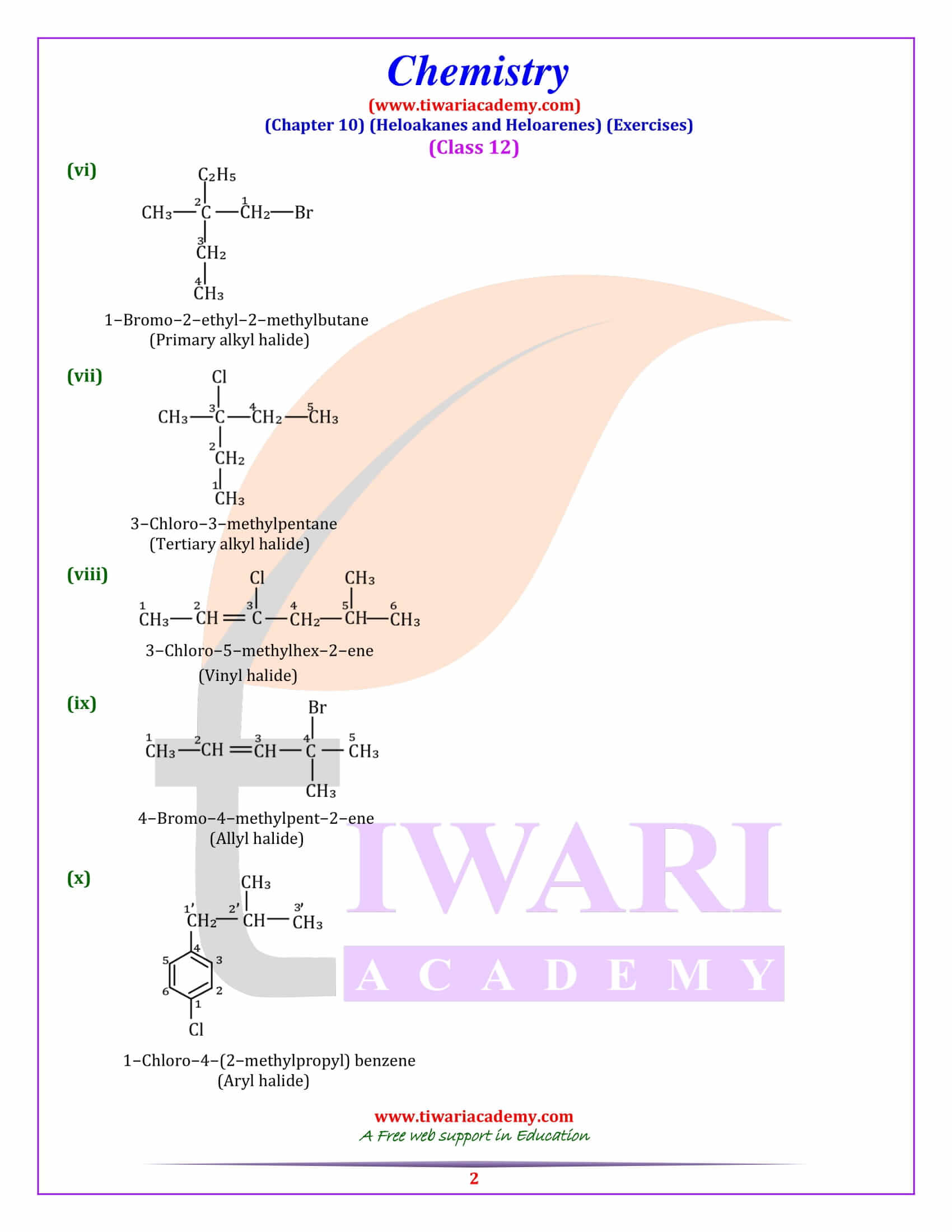 Class 12 Chemistry Chapter 10 Haloalkanes and Haloarenes