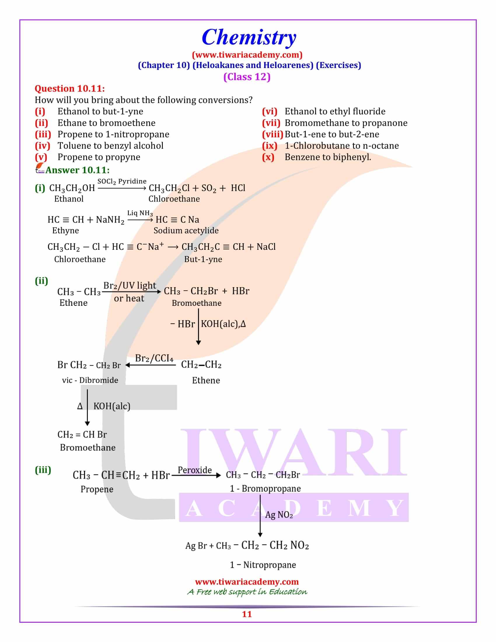 NCERT Solutions for Class 12 Chemistry Chapter 10 free