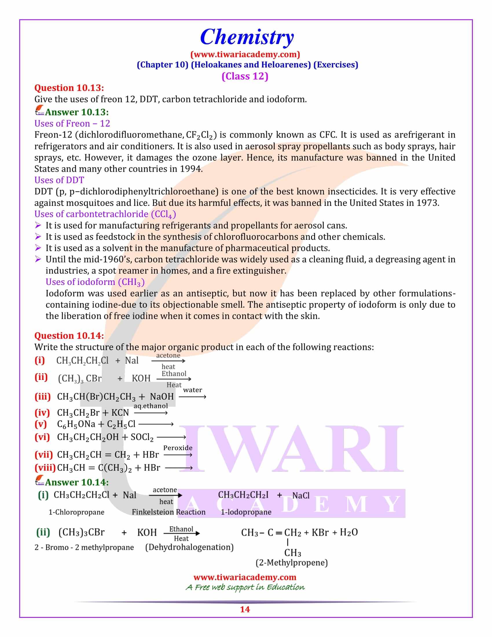 NCERT Solutions for Class 12 Chemistry Chapter 10 QA