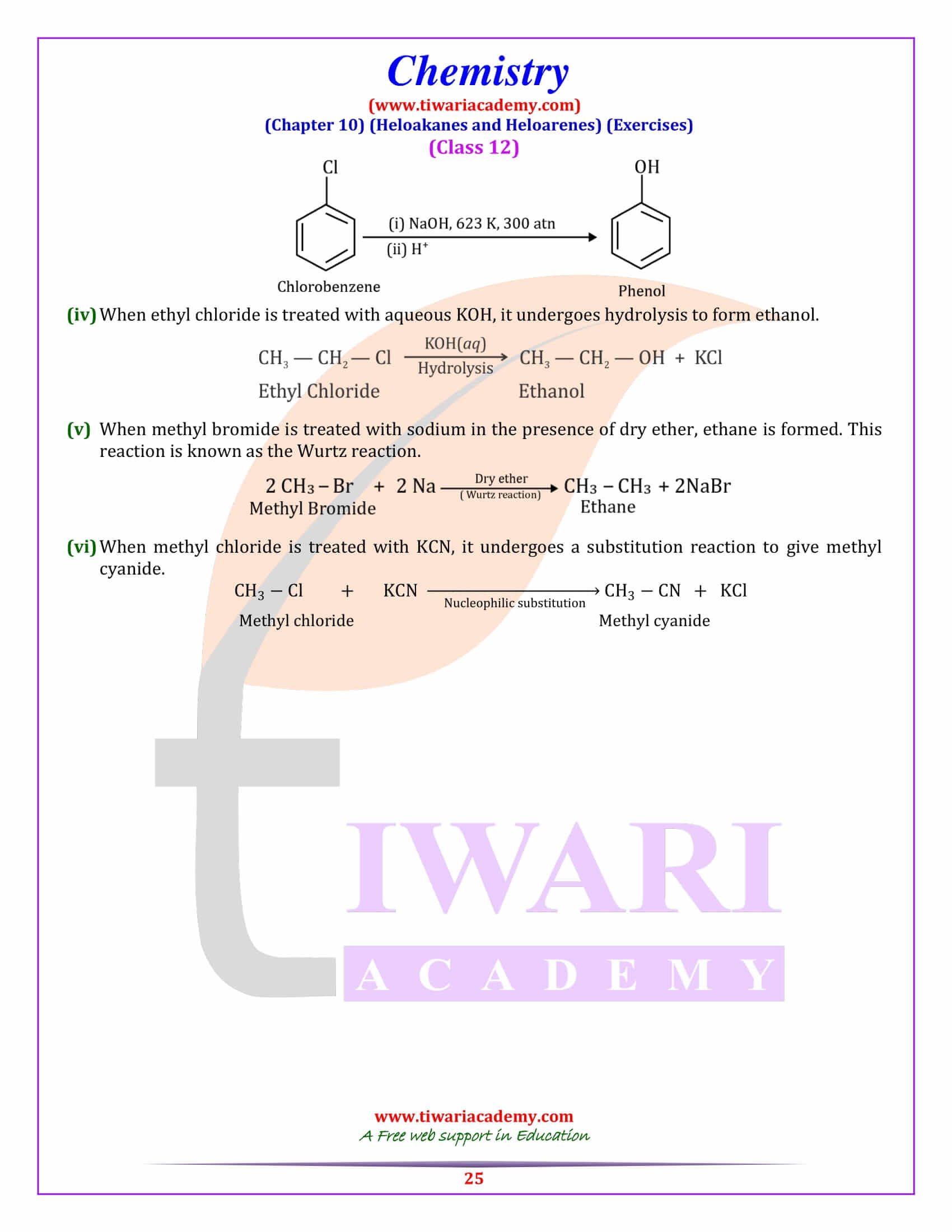 Class 12 Chemistry Chapter 10 book question answers