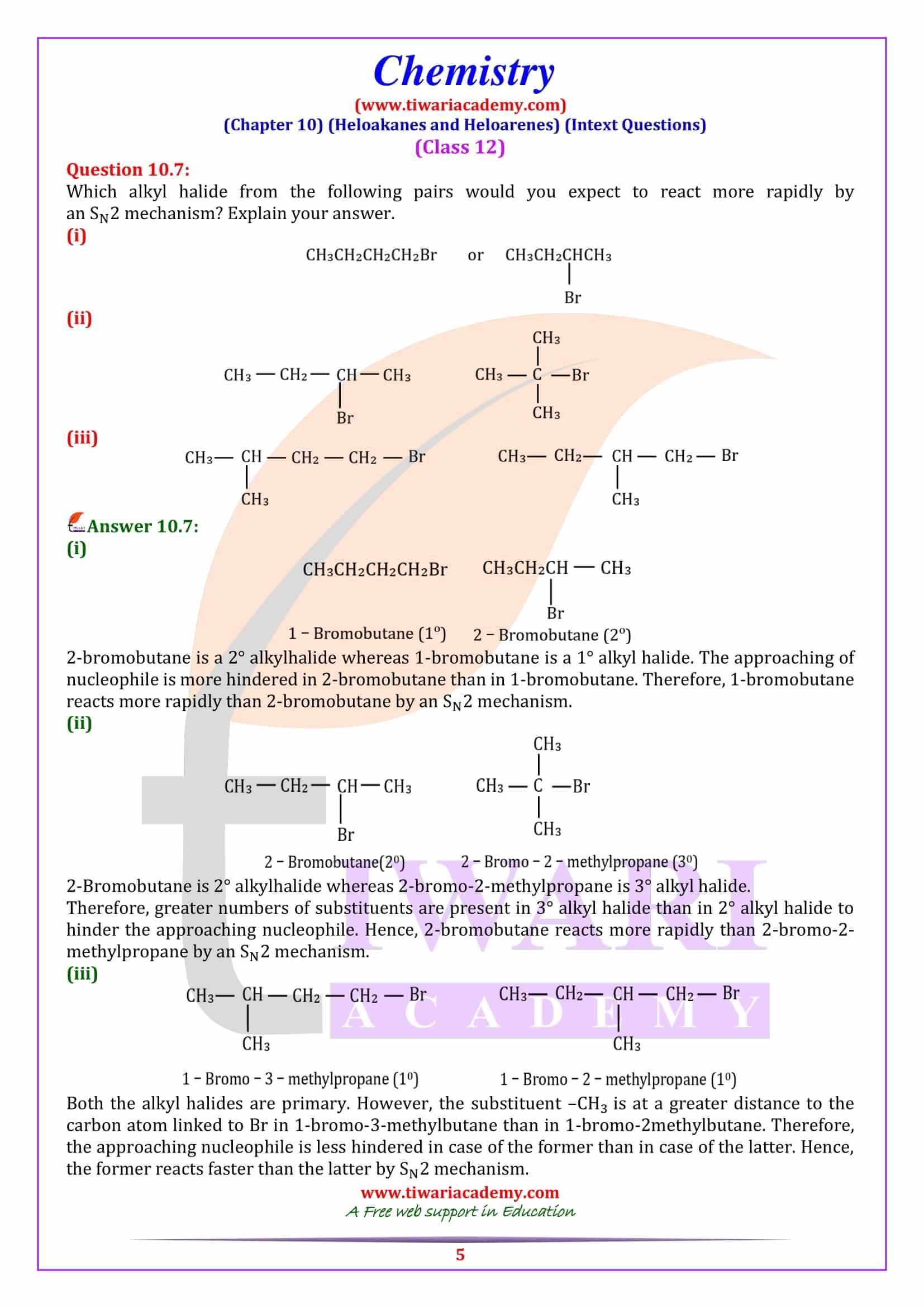 Class 12 Chemistry Chapter 10 Intext practice