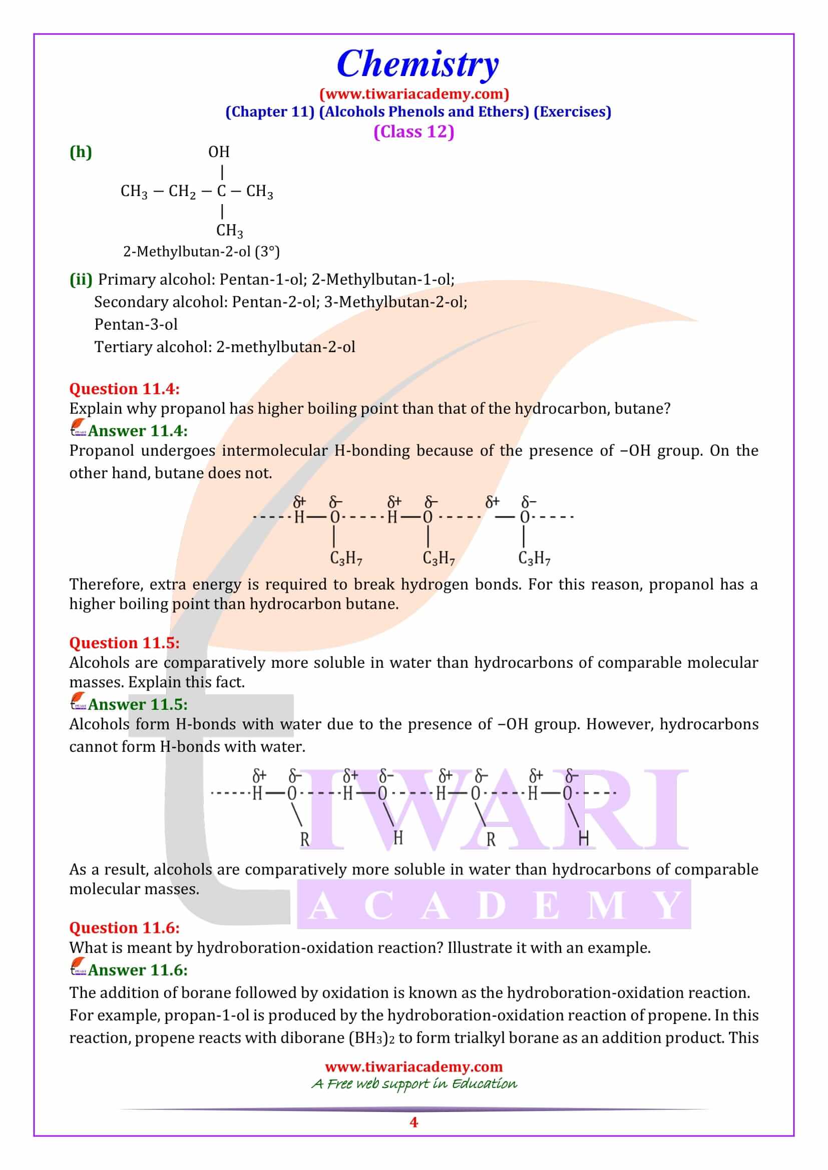 NCERT Solutions for Class 12 Chemistry Chapter 11