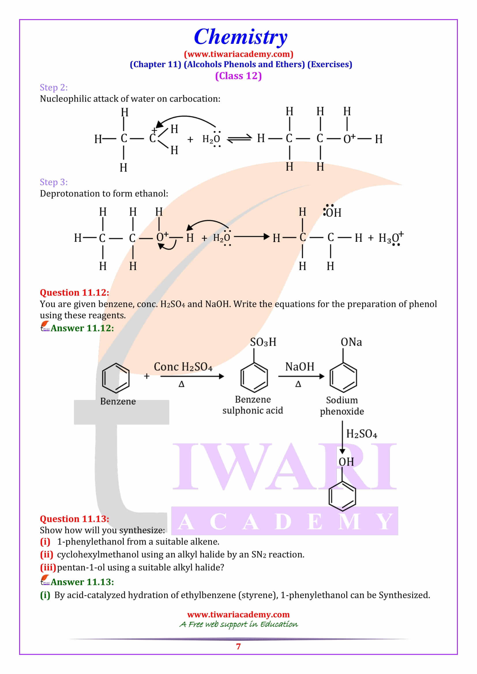 NCERT Solutions for Class 12 Chemistry Chapter 11 in English Medium
