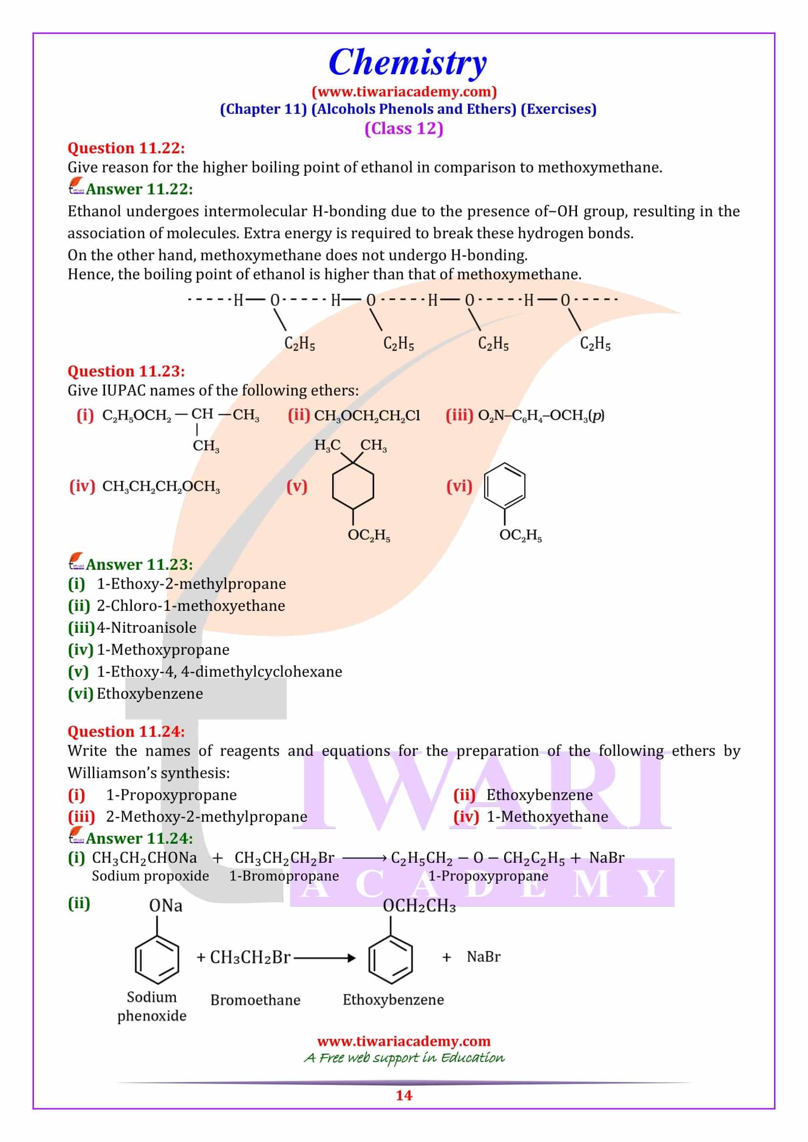 NCERT Solutions for Class 12 Chemistry Chapter 11 free guide