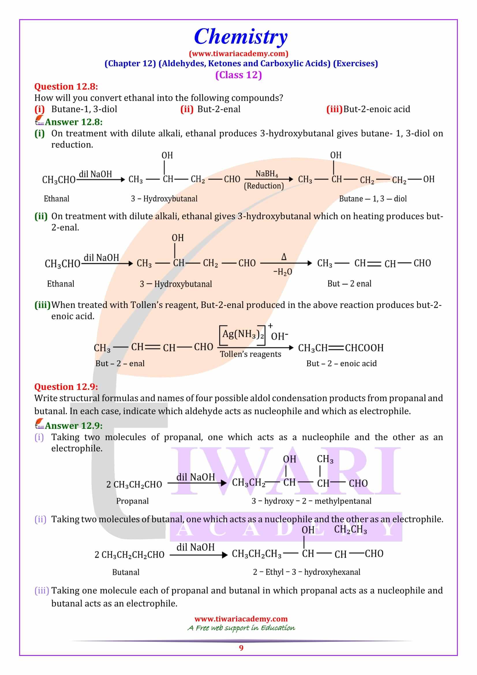 NCERT Solutions for Class 12 Chemistry Chapter 12 all answers