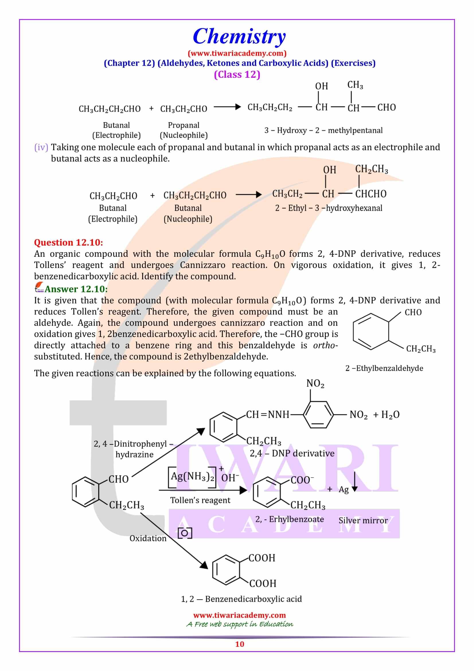 NCERT Solutions for Class 12 Chemistry Chapter 12 Textbook questions