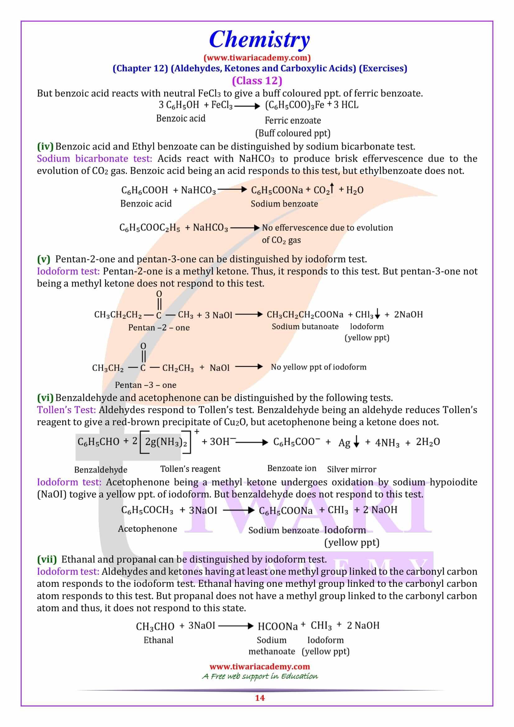 Class 12 Chemistry Chapter 12 all question answers