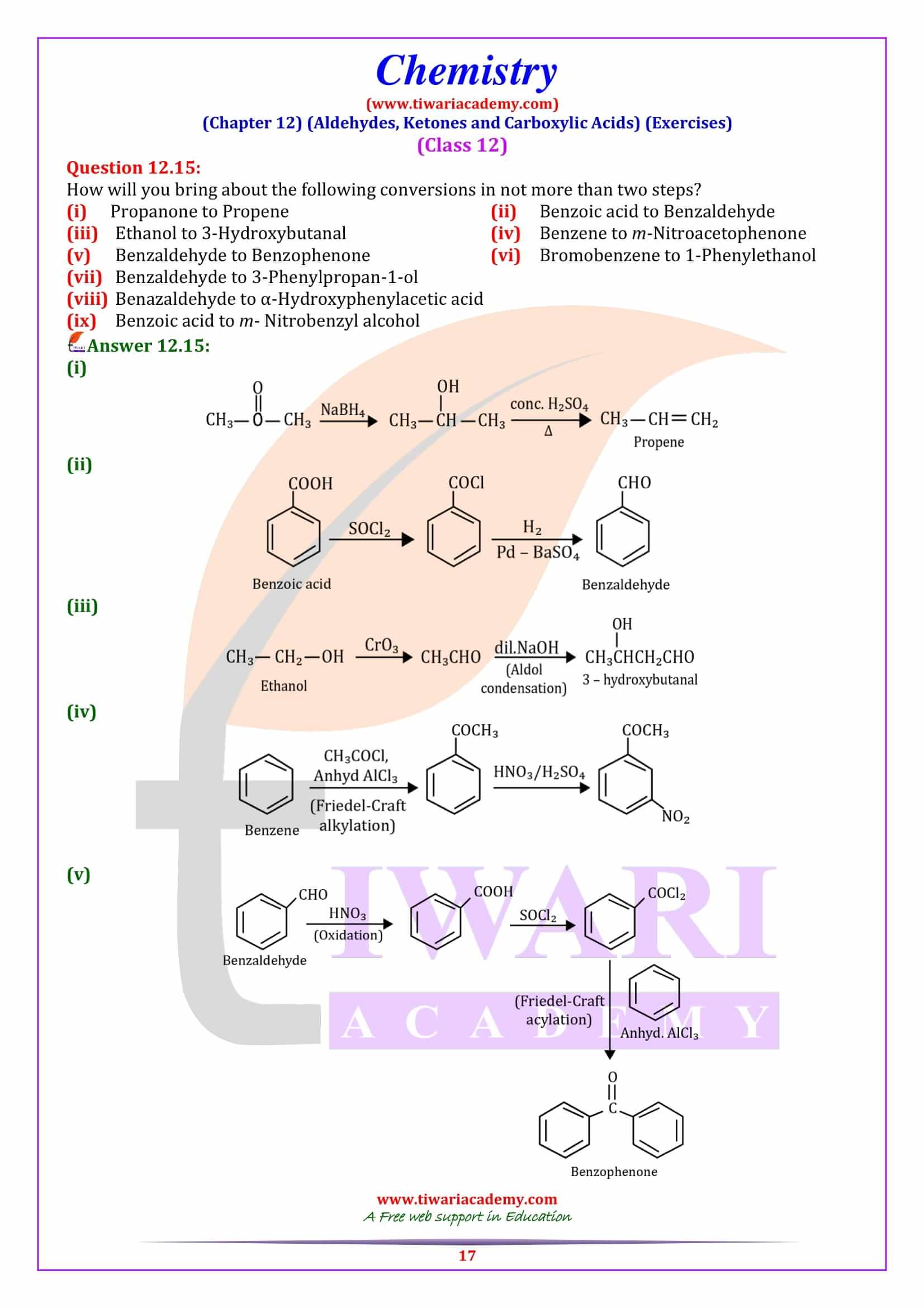 Class 12 Chemistry Chapter 12 Question Answers free