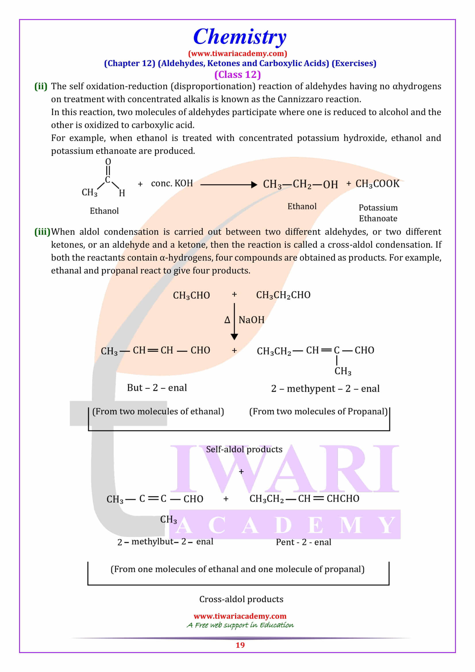 Class 12 Chemistry Chapter 12 Question solutions