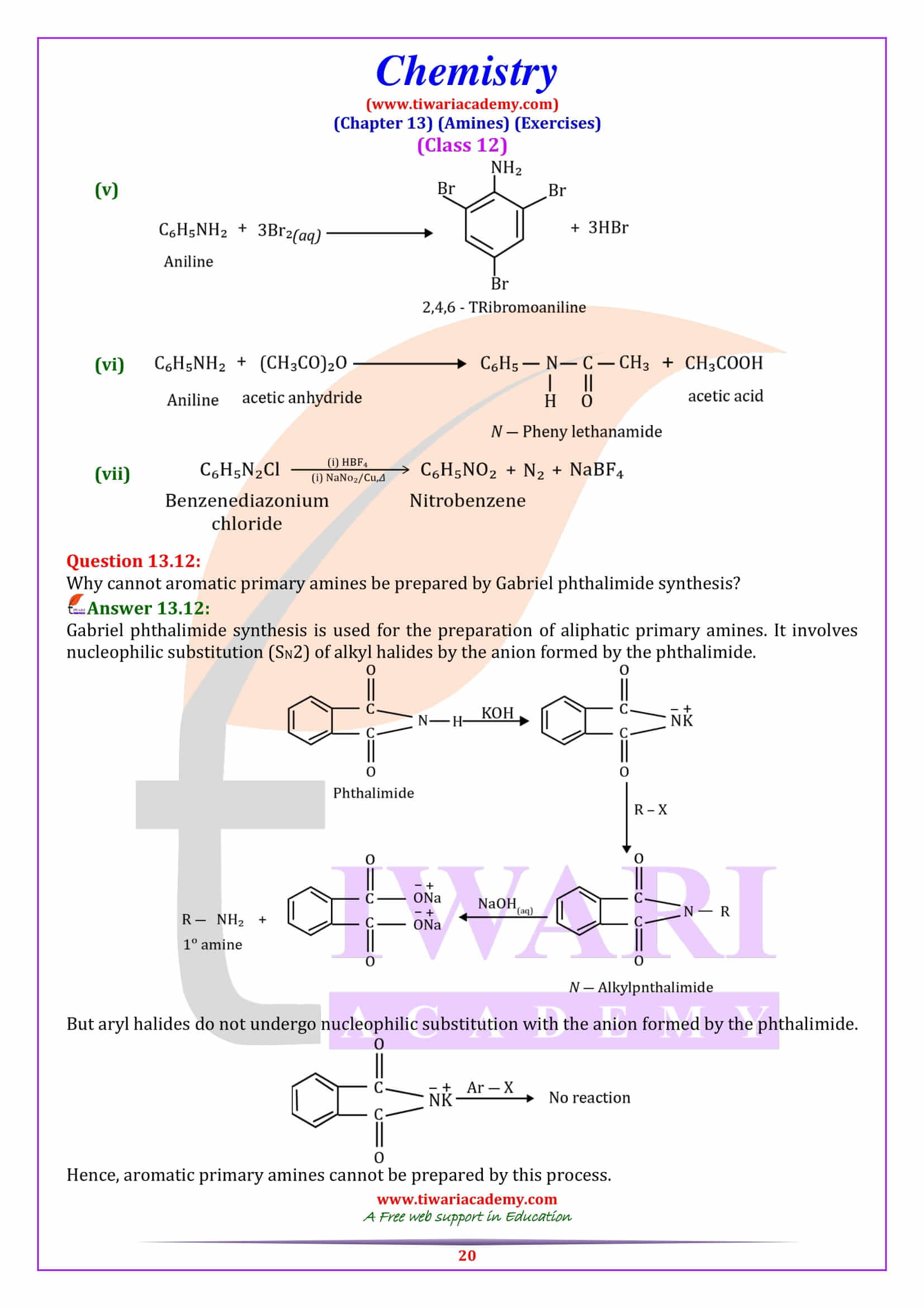 Class 12 Chemistry Chapter 13 Ques ans