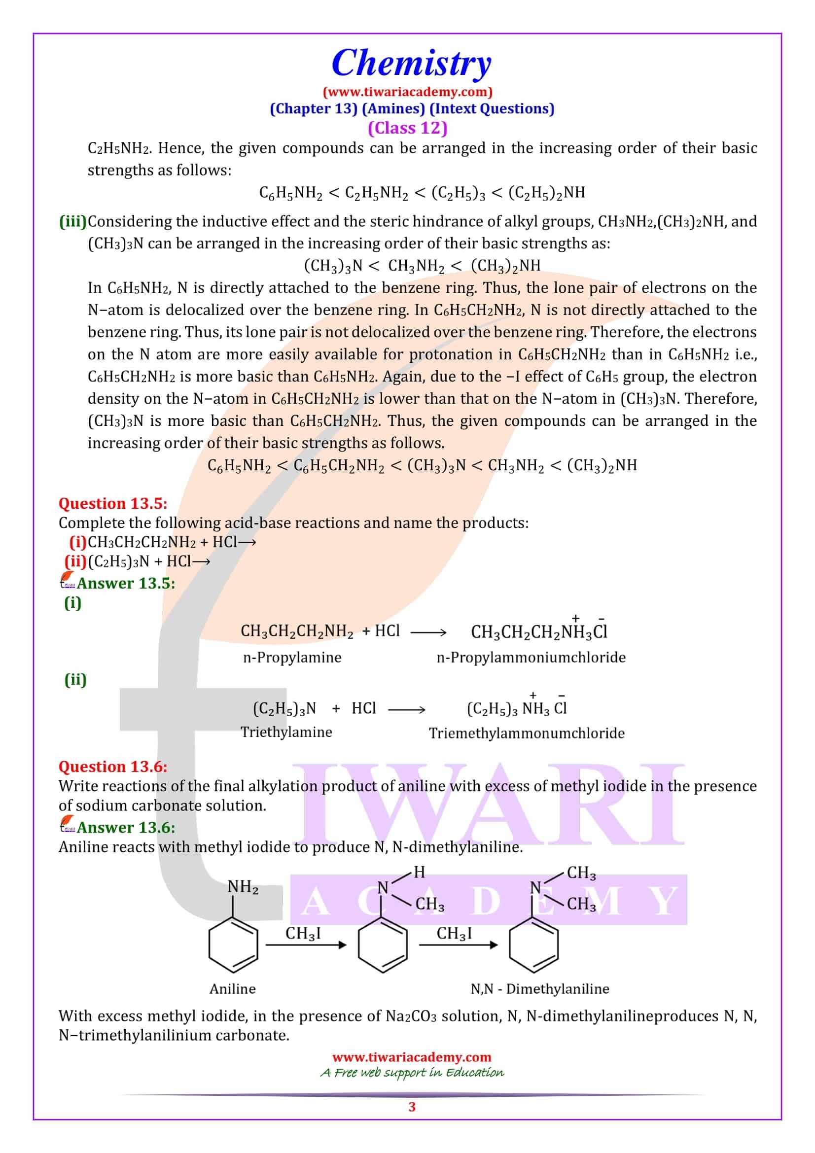 Class 12 Chemistry Chapter 13 Intext exercises
