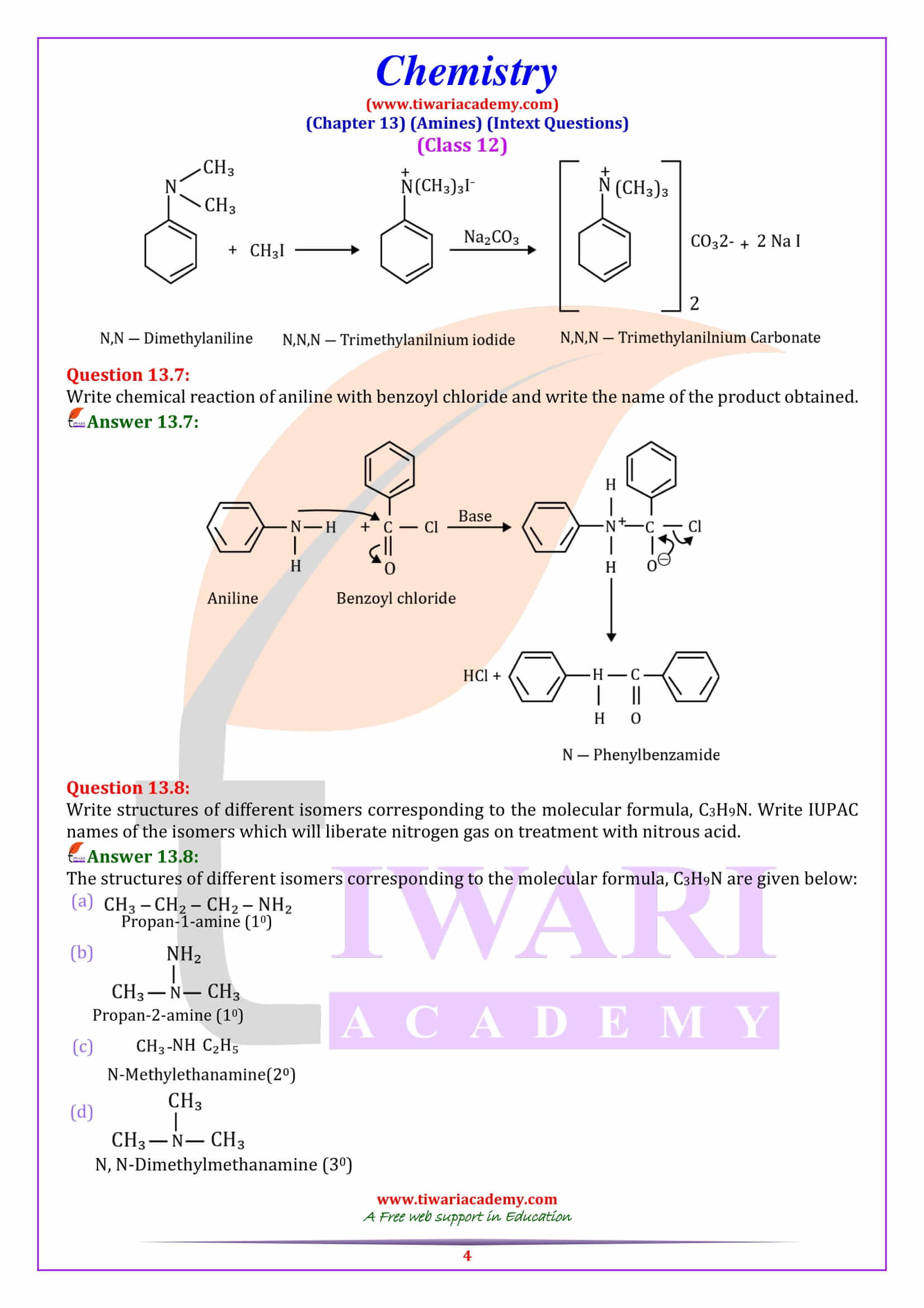 Class 12 Chemistry Chapter 13 Intext Question Answers