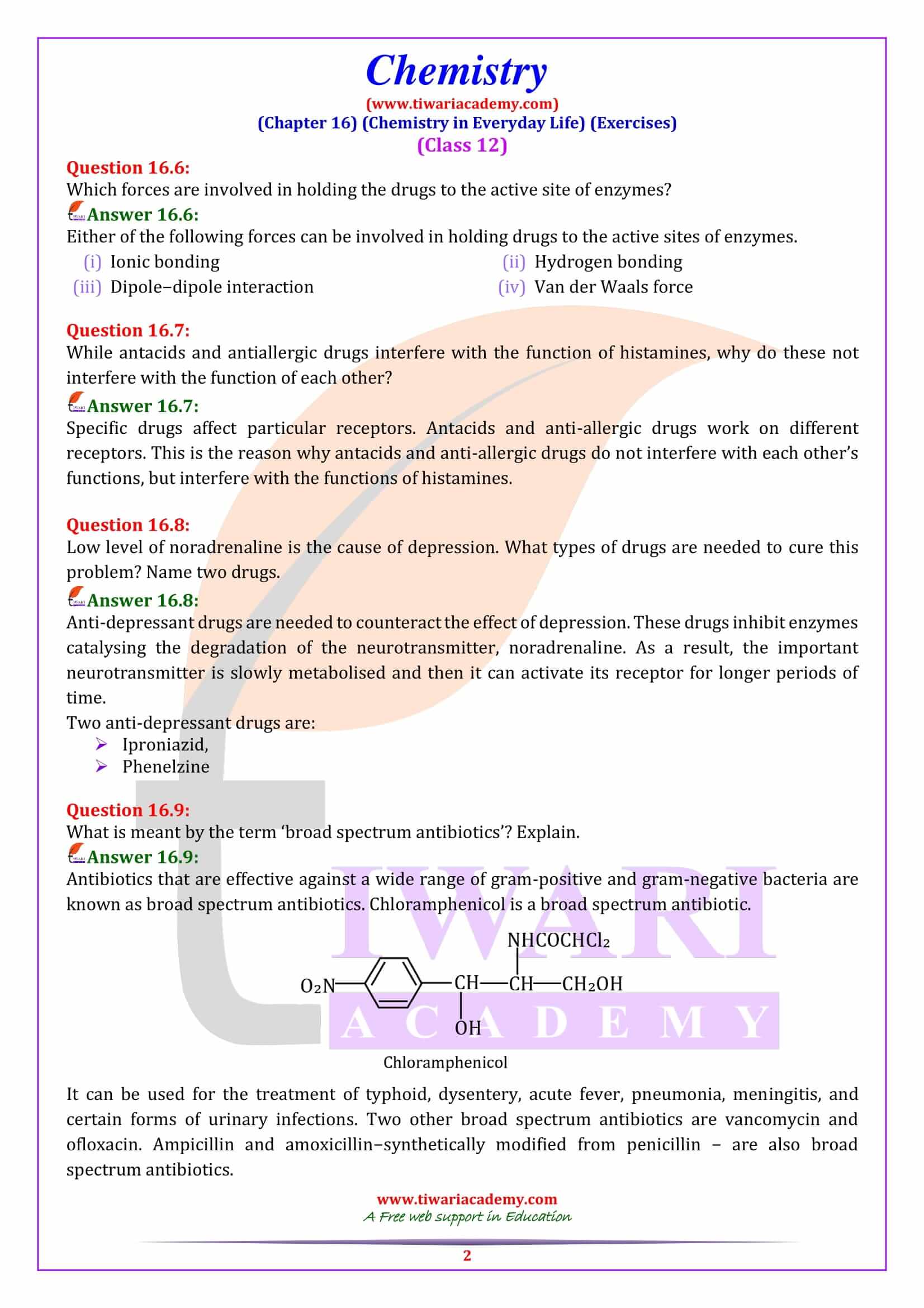 12th Chemistry Chapter 16 Chemistry in Everyday Life
