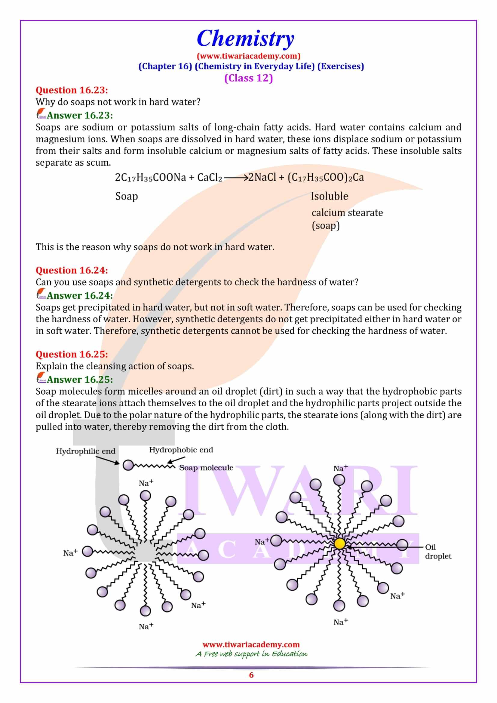 NCERT Solutions for Class 12 Chemistry Chapter 16 Question Answers