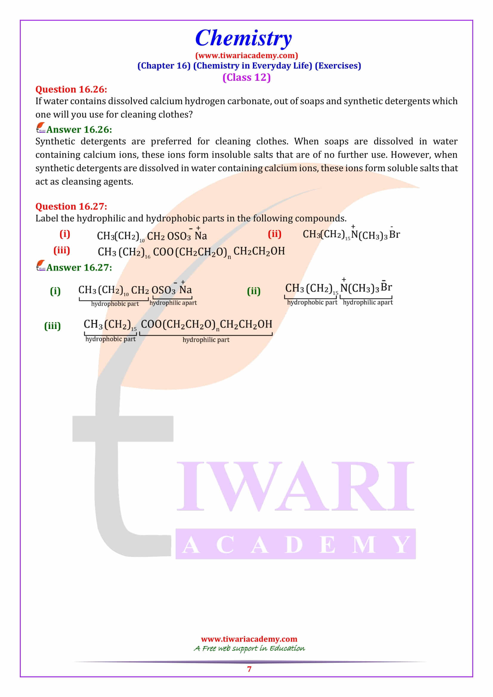 NCERT Solutions for Class 12 Chemistry Chapter 16 in English Medium