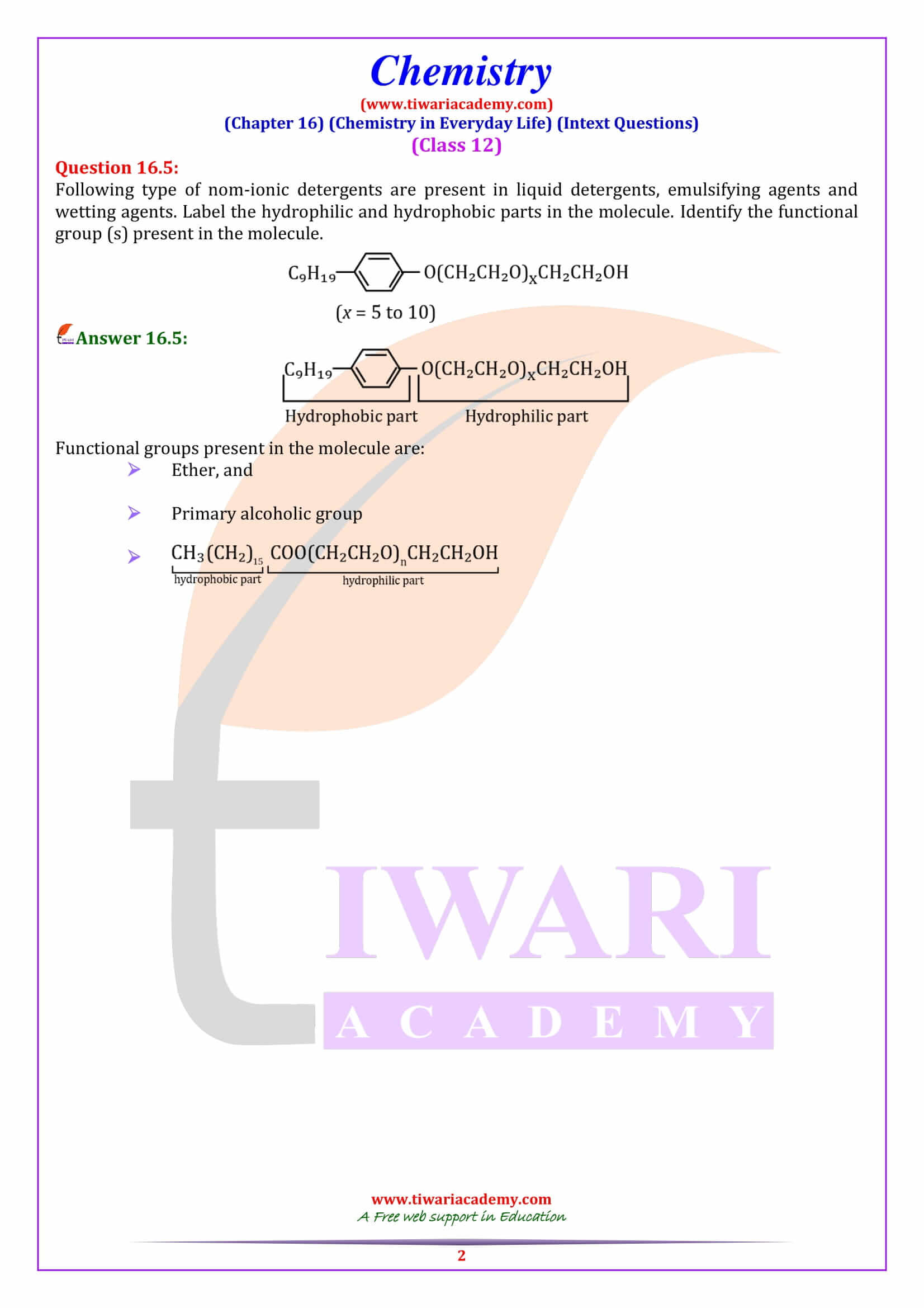 NCERT Solutions for Class 12 Chemistry Chapter 16 Intext Exercises